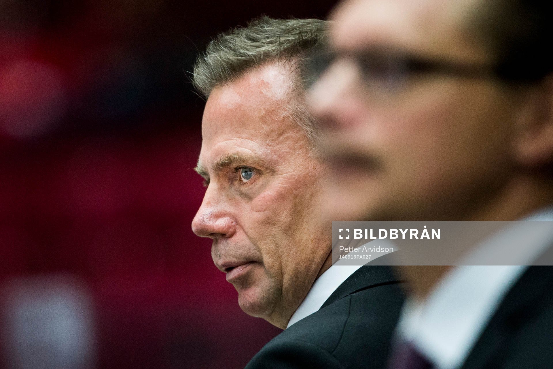 Malmö Redhawks tränare Mats Lusth och i förgrunden