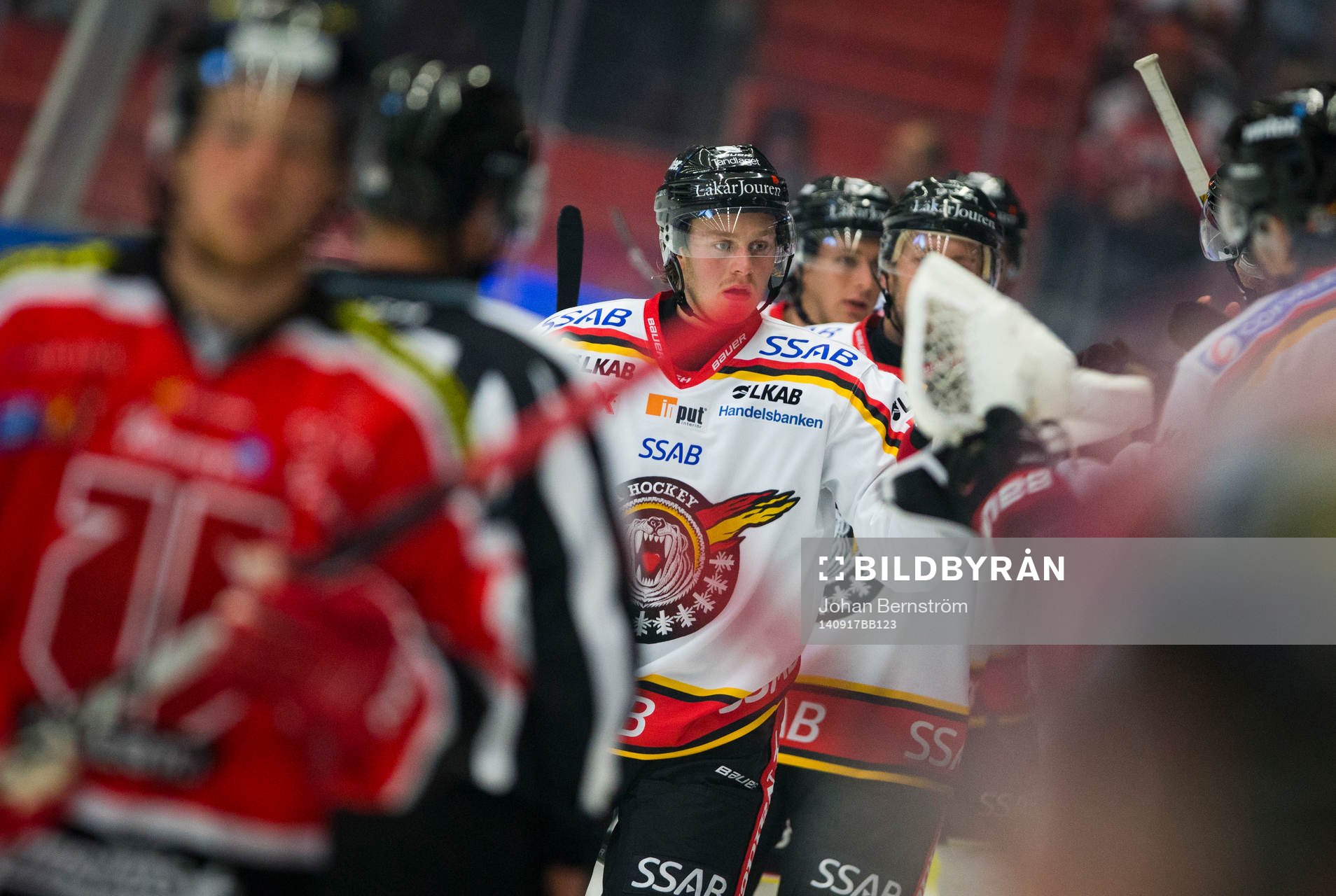 Luleås Lucas Wallmark gör 0-1 och jublar