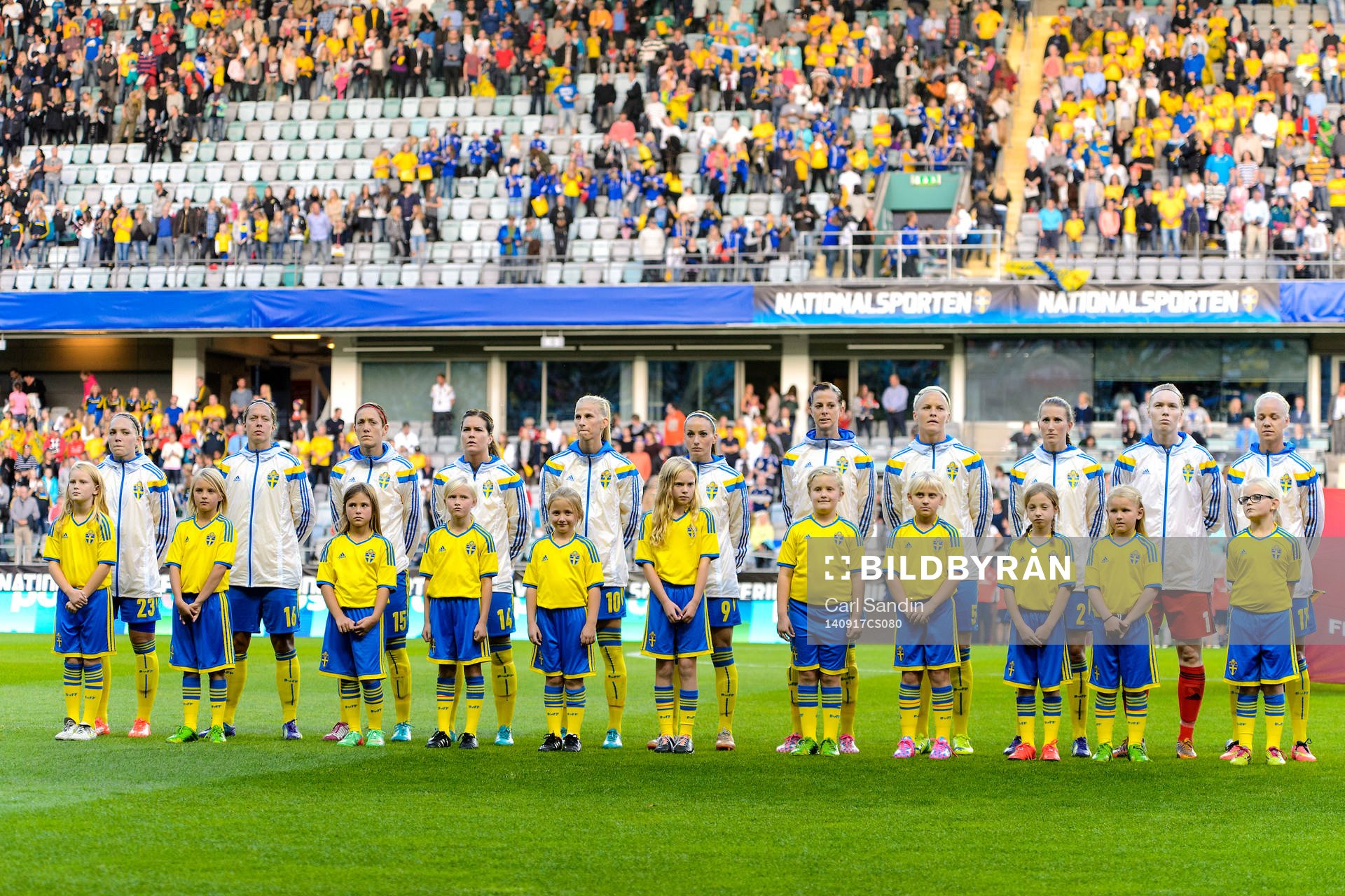 under fotbollsmatchen i damernas VM-kval mellan Sverige och