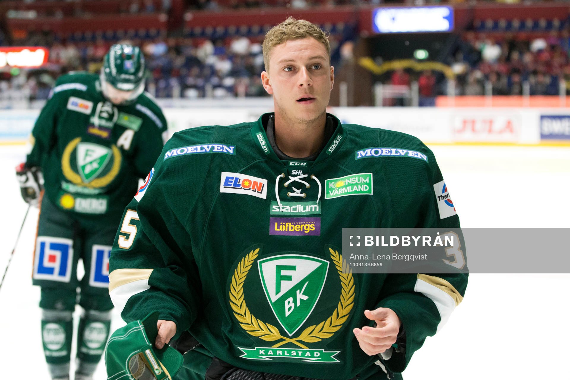 Färjestads målvakt Fredrik Pettersson Wentzel utan mask