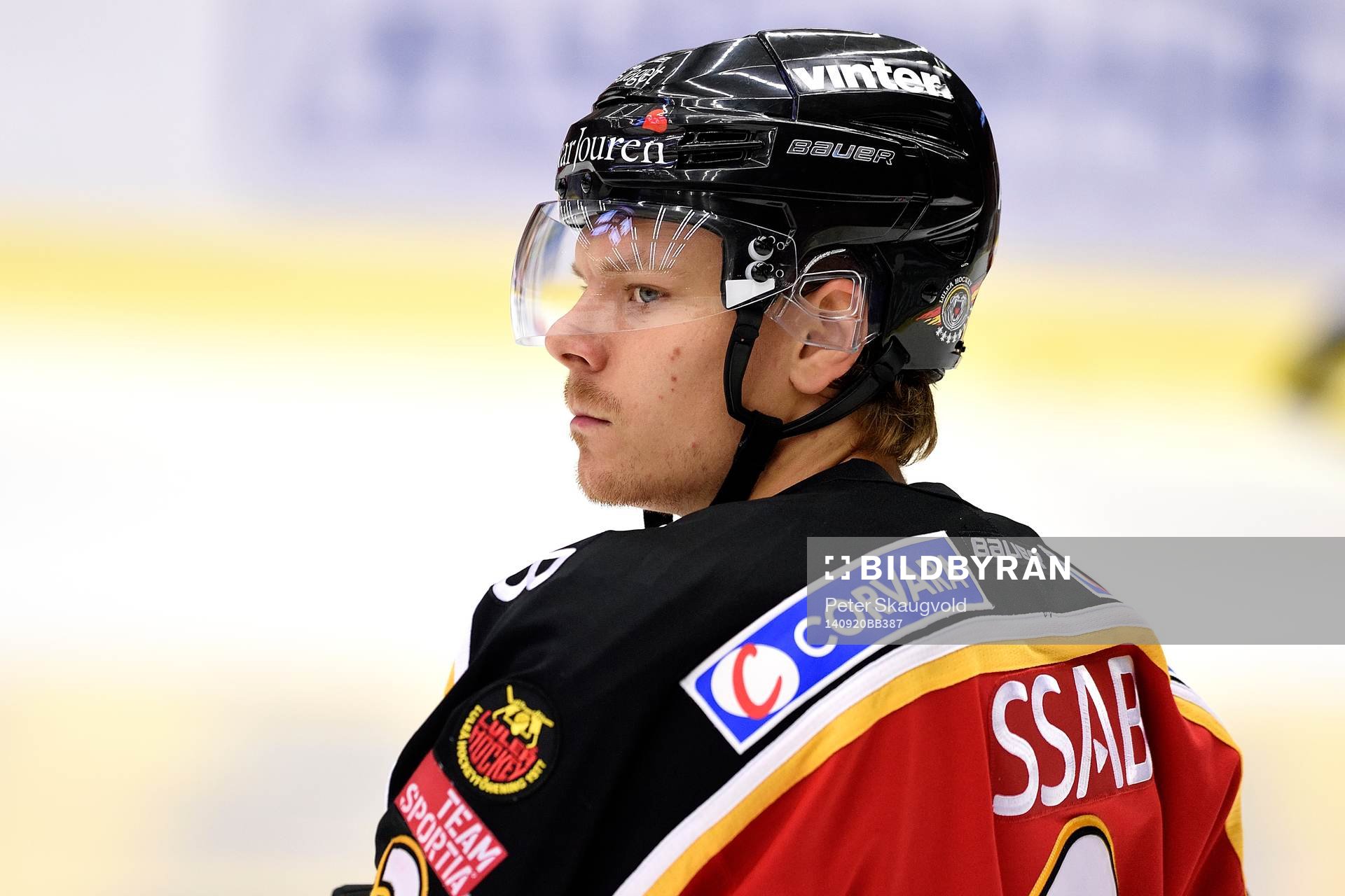 Luleås Markus Oscarsson på uppvärmningen
