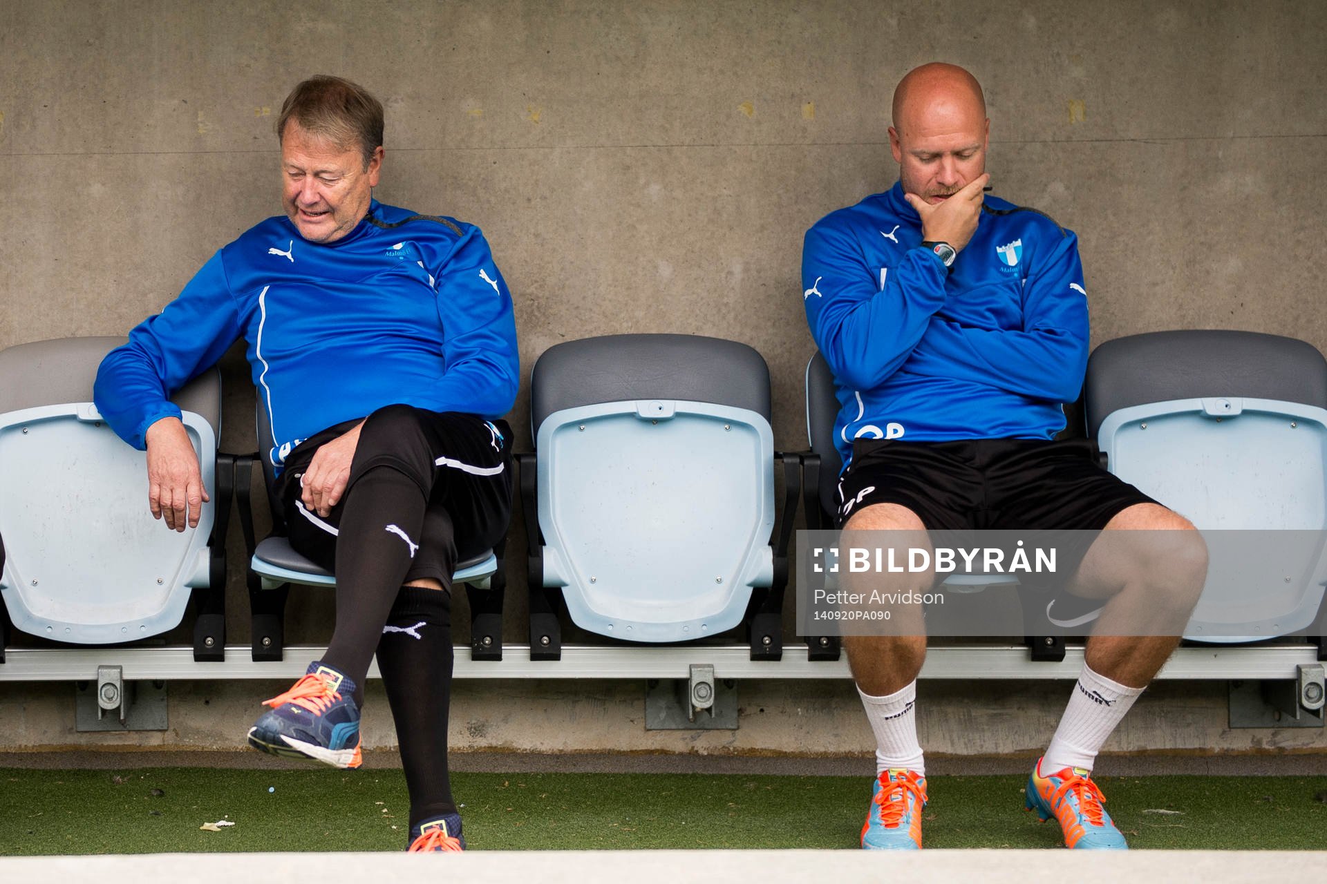 Malmö FFs tränare Åge Hareide och assisterande tränare