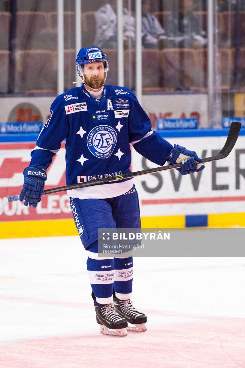 Leksands Johan Svedberg på uppvärmningen före
