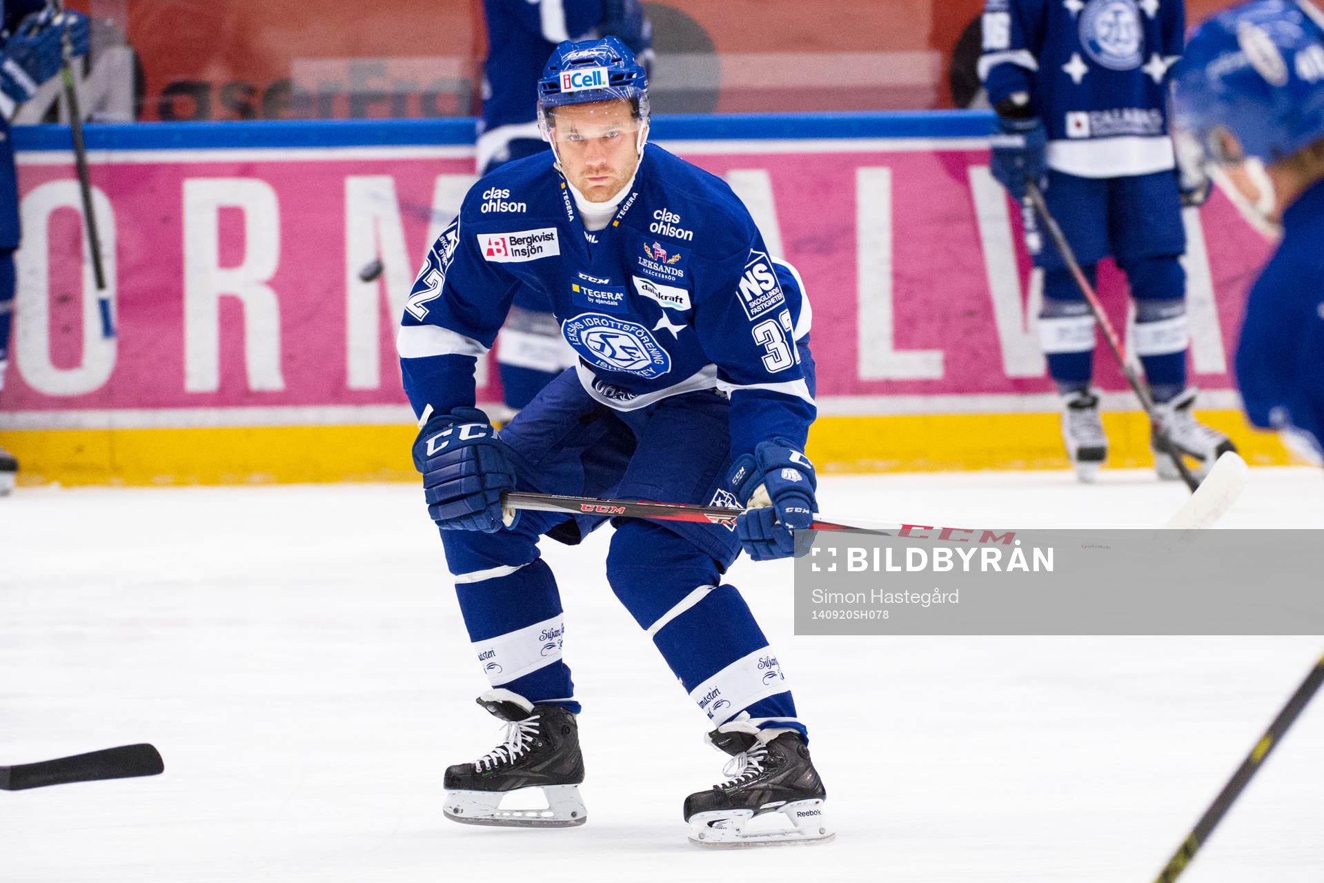 Leksands Jens Bergenström på uppvärmningen före