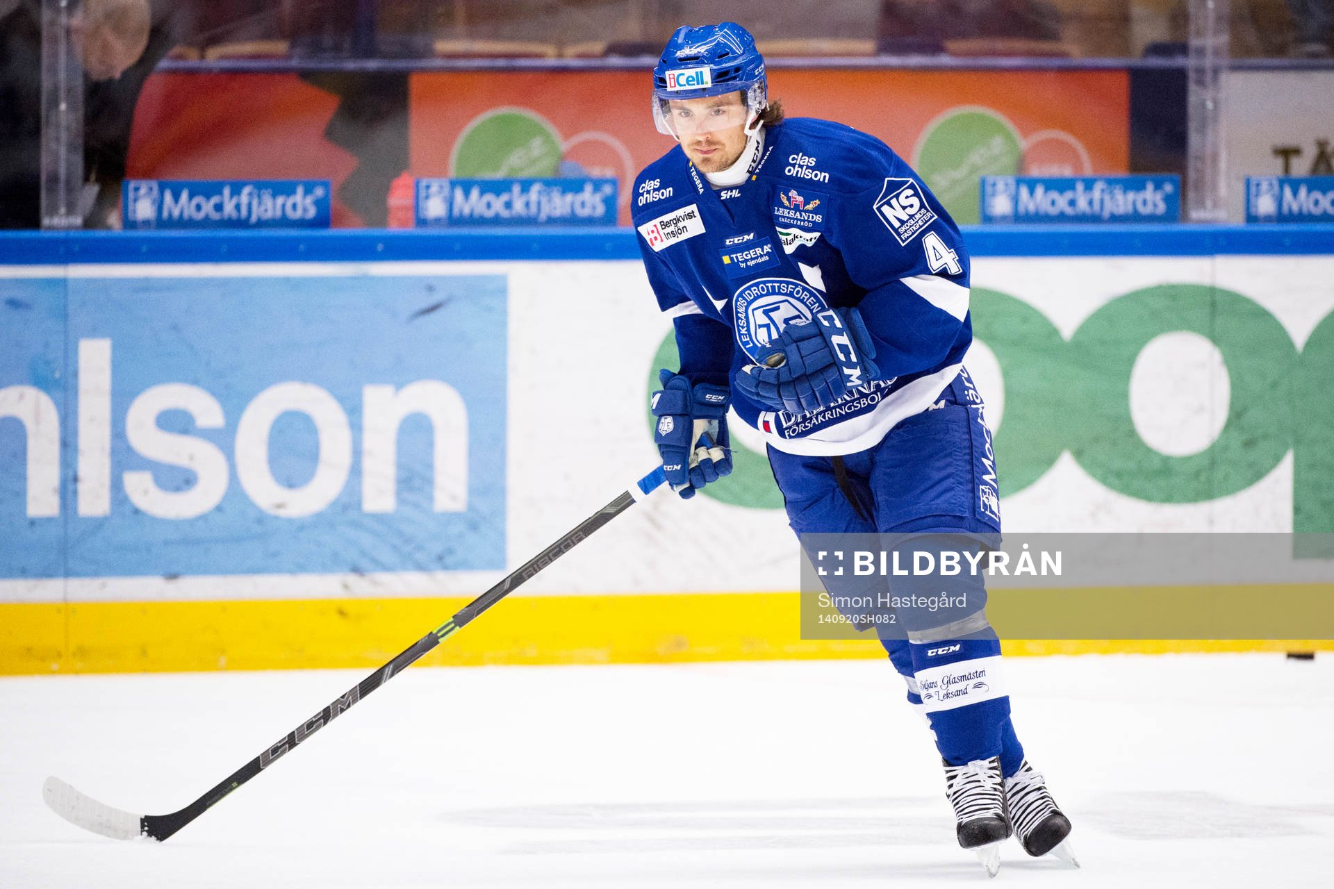 Leksands Robin Gartner på uppvärmningen före