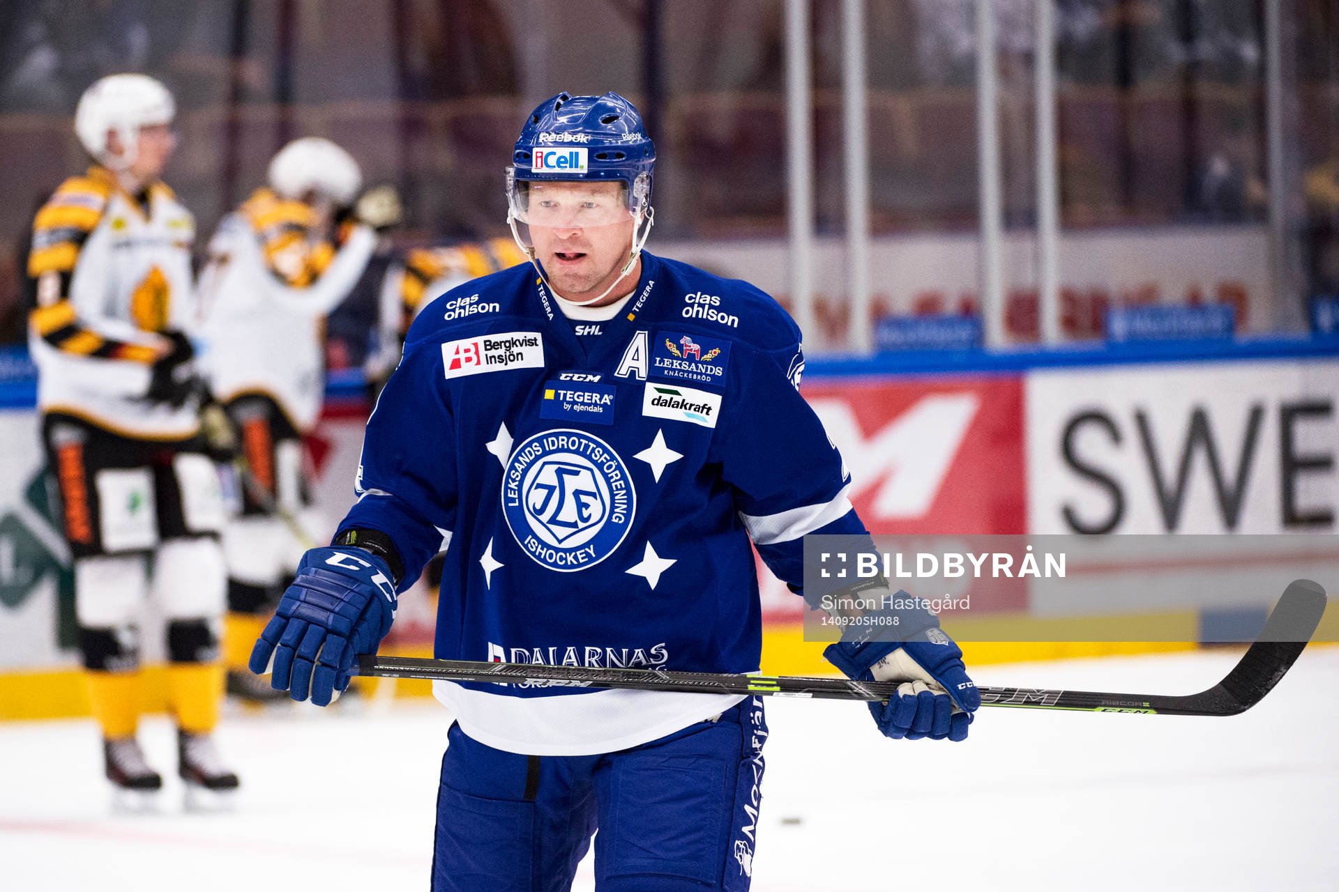 Leksands Jonas Frögren på uppvärmningen före