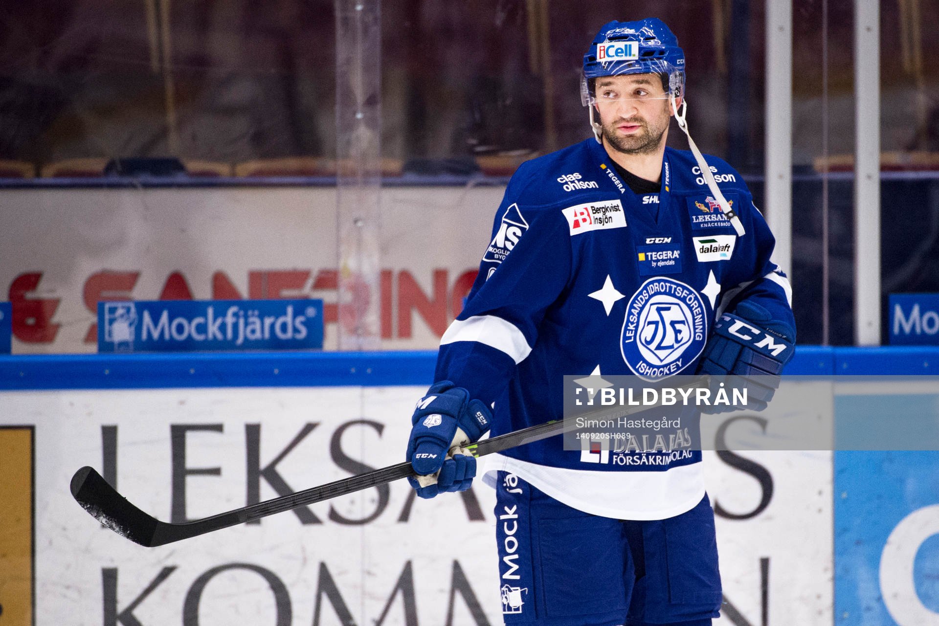 Leksands Eric Himelfarb på uppvärmningen före