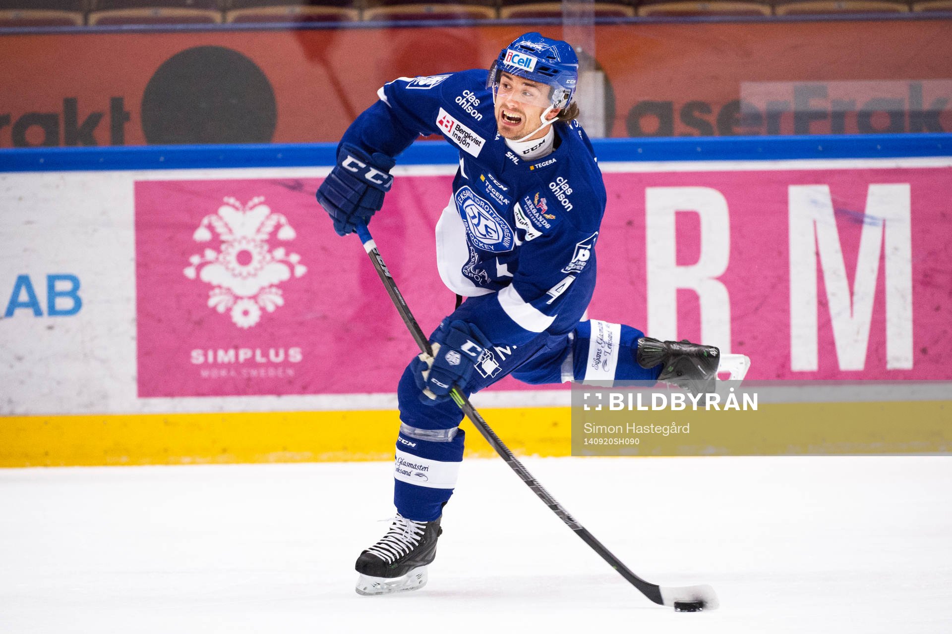 Leksands Robin Gartner på uppvärmningen före