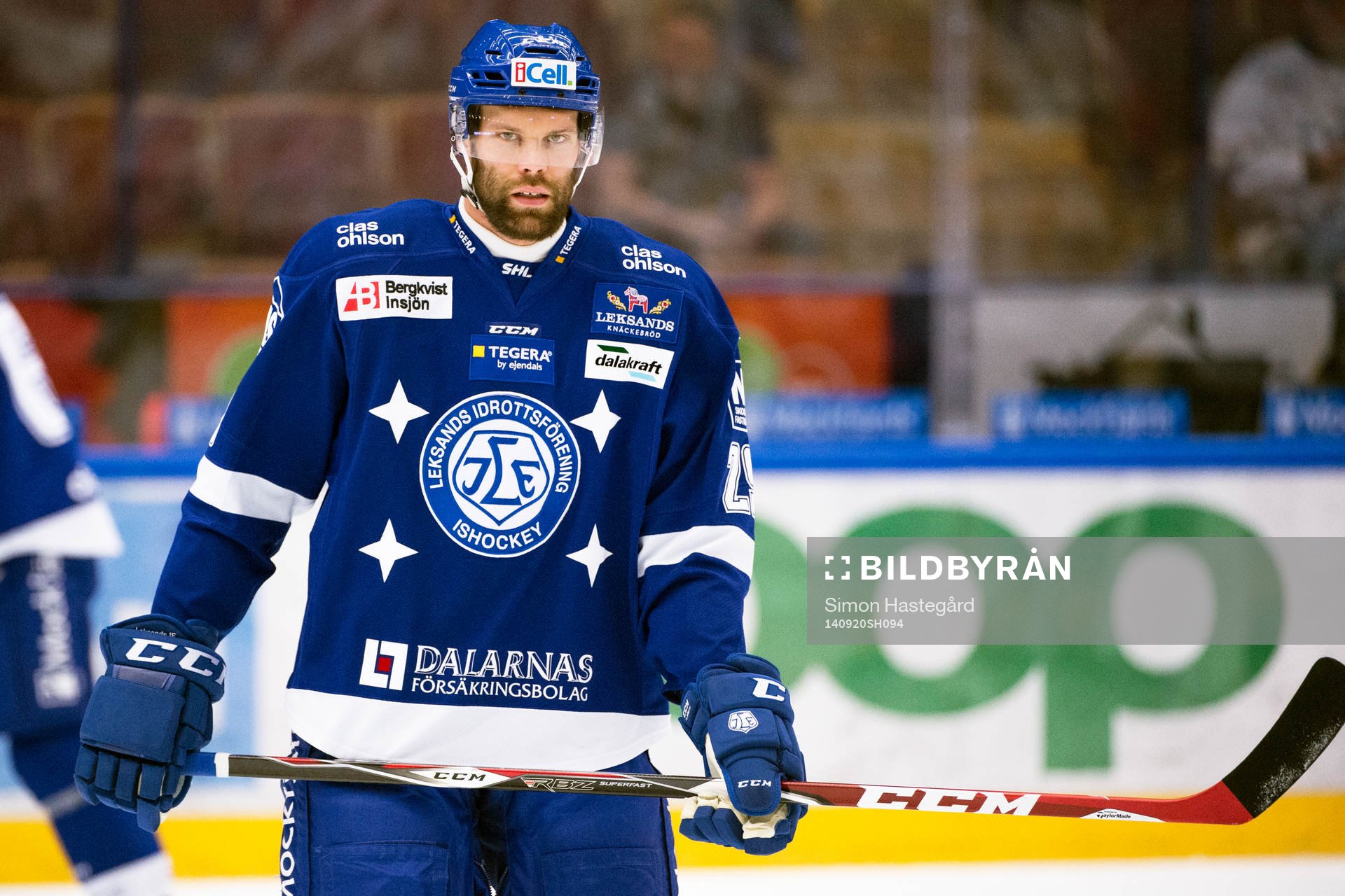 Leksands Joonas Rönnberg på uppvärmningen före