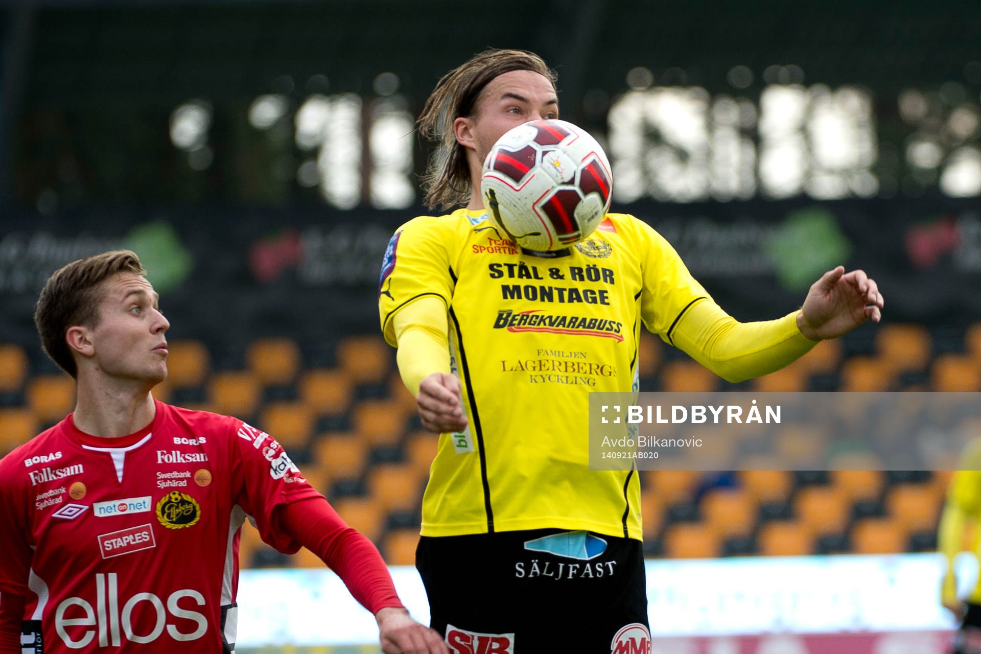 Mjällbys Danny Ervik under fotbollsmatchen i Allsvenskan mellan Mjällby AIF och IF Elfsborg den 21 september 2014 i Mjällby