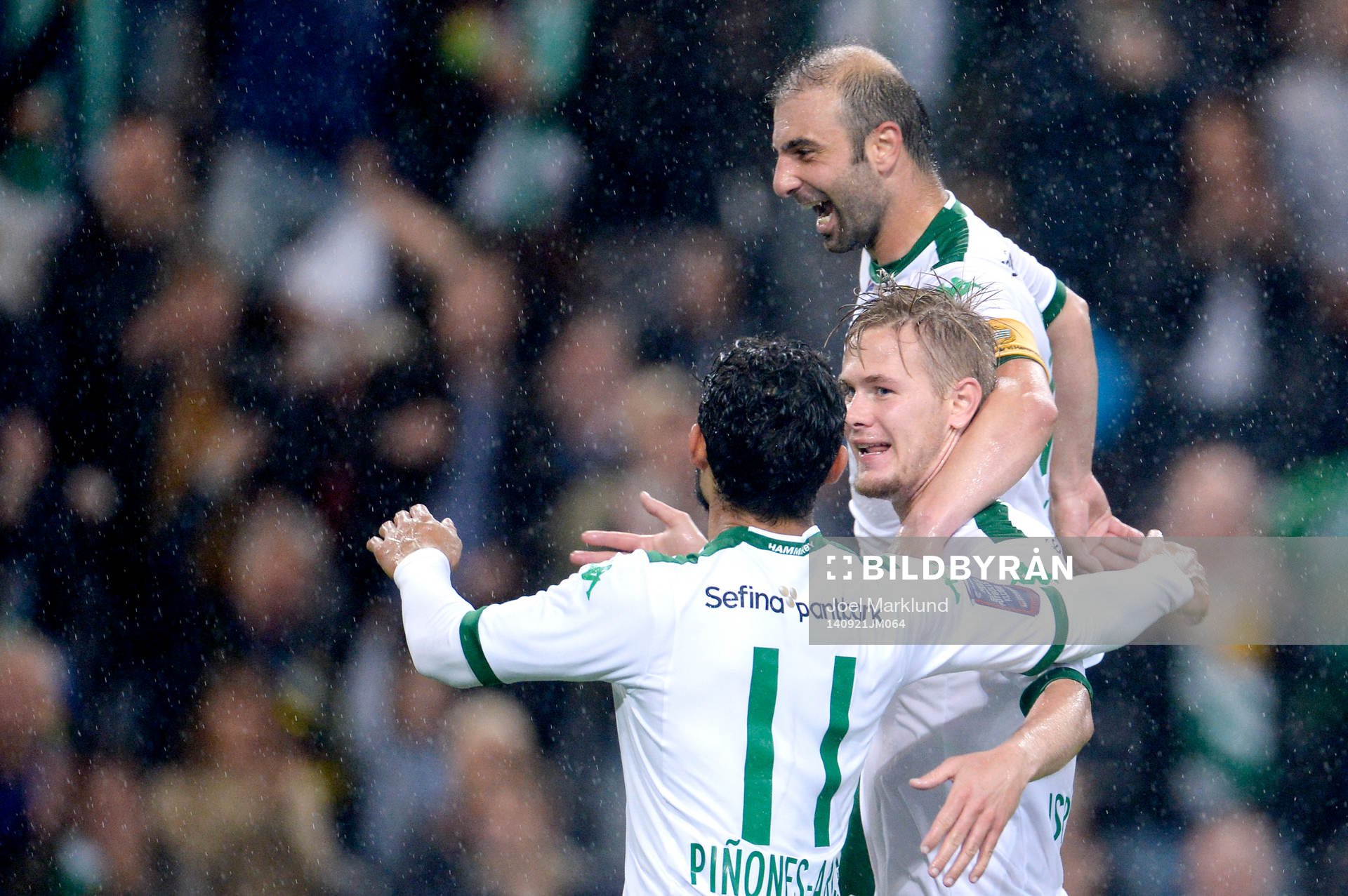 Hammarbys Pablo Pinones-Arce, Erik Israelsson och Kennedy