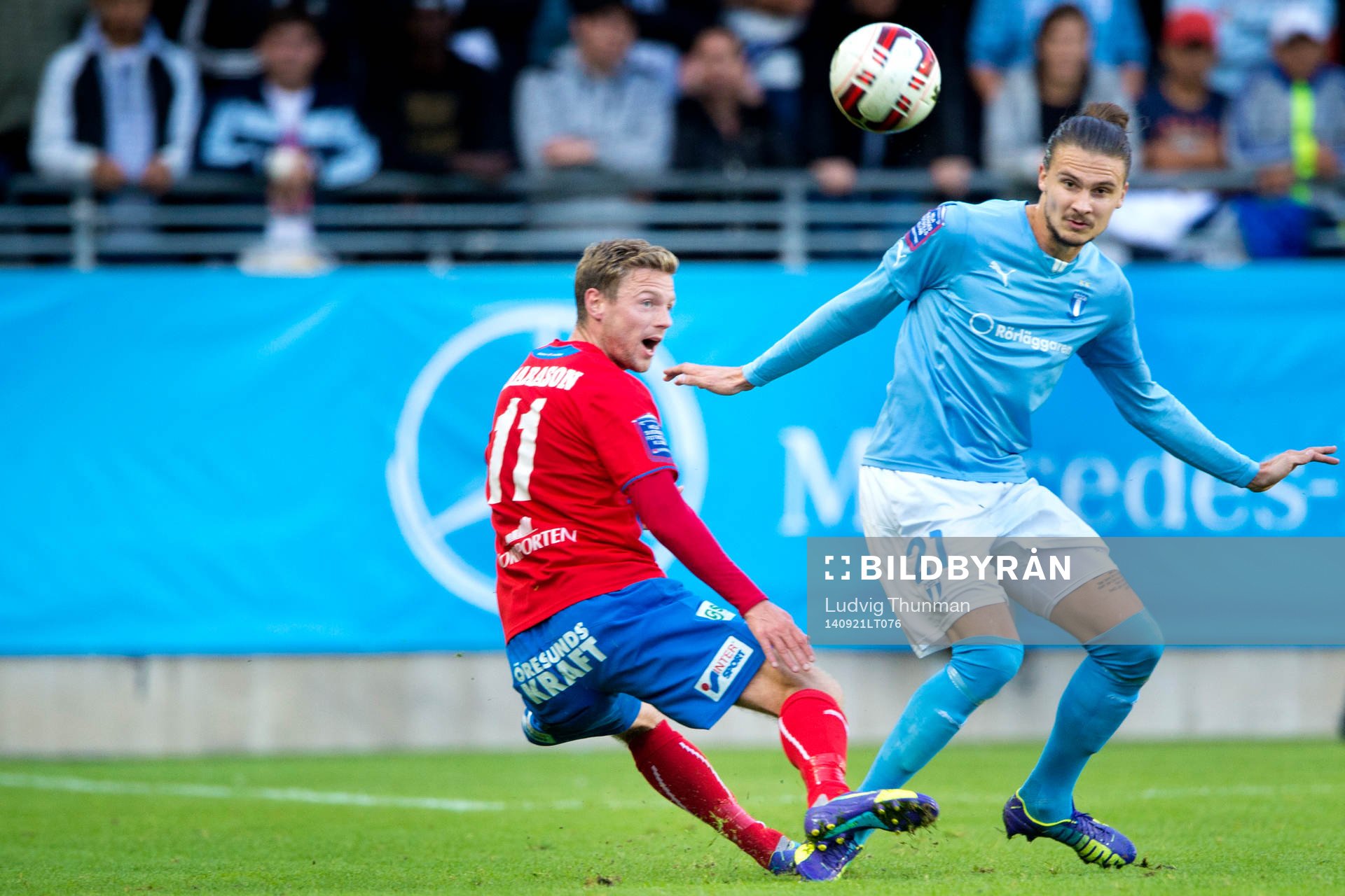 Helsingborgs Arnór Smárason och Malmö FFs Erik Johansson