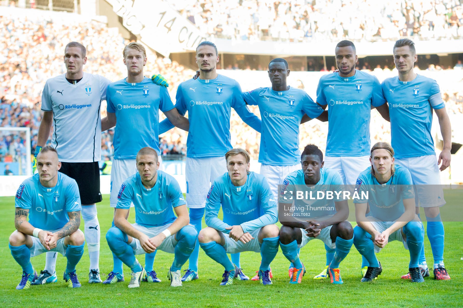 Malmö FFs startelva målvakt Robin Olsen, Filip Helander,