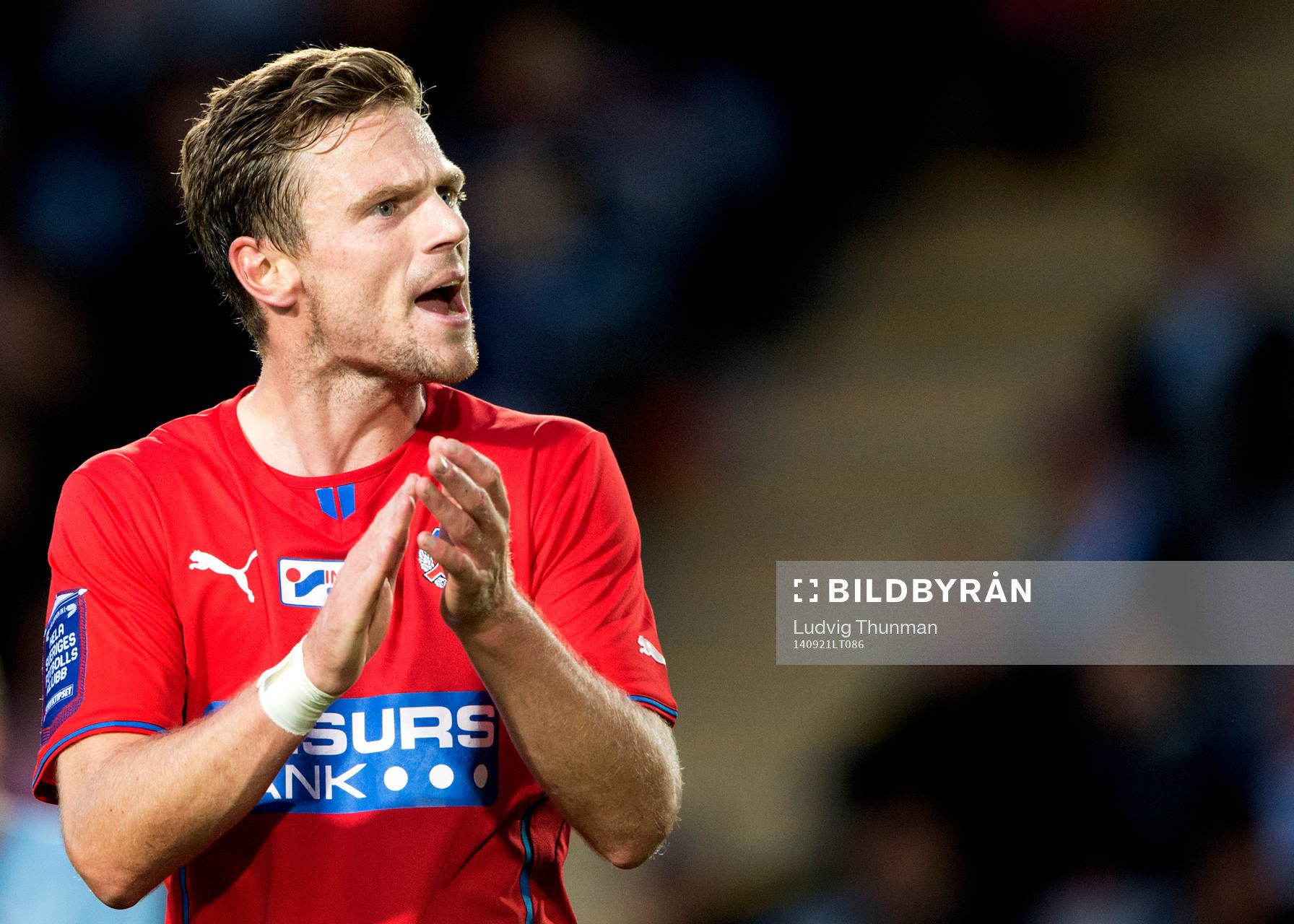 Helsingborgs Arnór Smárason under matchen i Allsvenskan mellan Malmö FF och Helsingborg den 21 september 2014 i Malmö. 