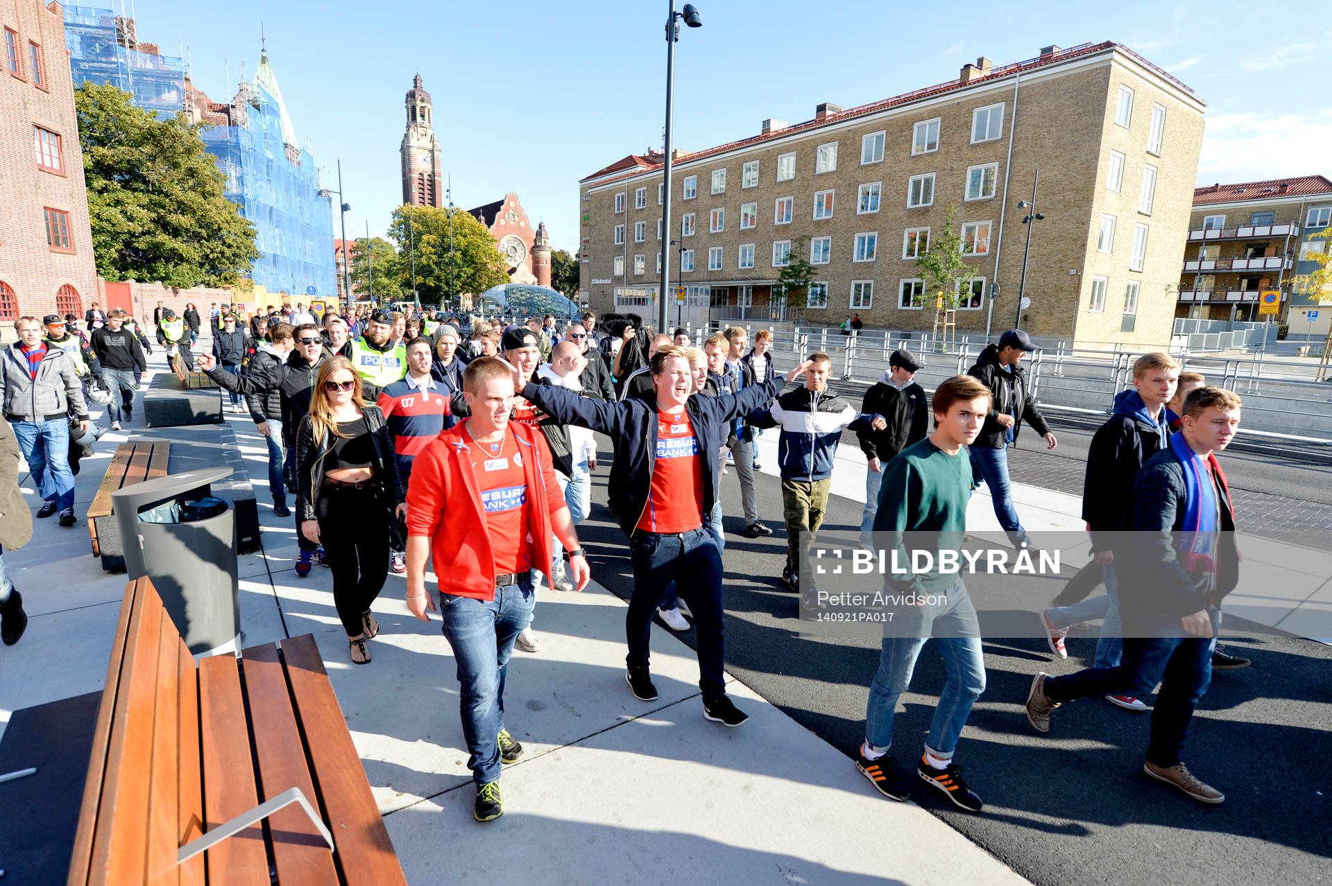 Helsingborgs supportrar anländer Malmö