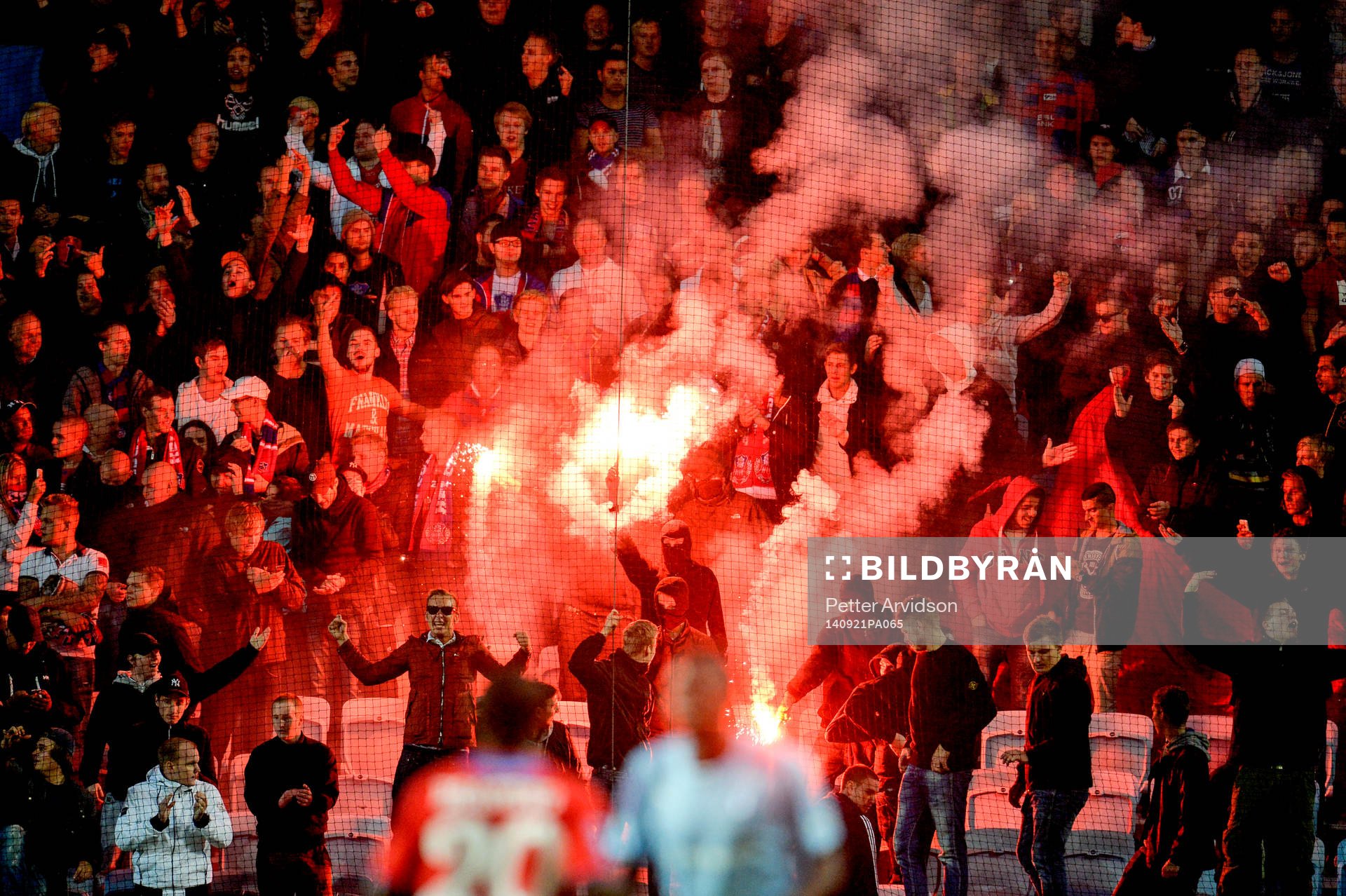 Bengaler på Helsingborgs del av läktaren