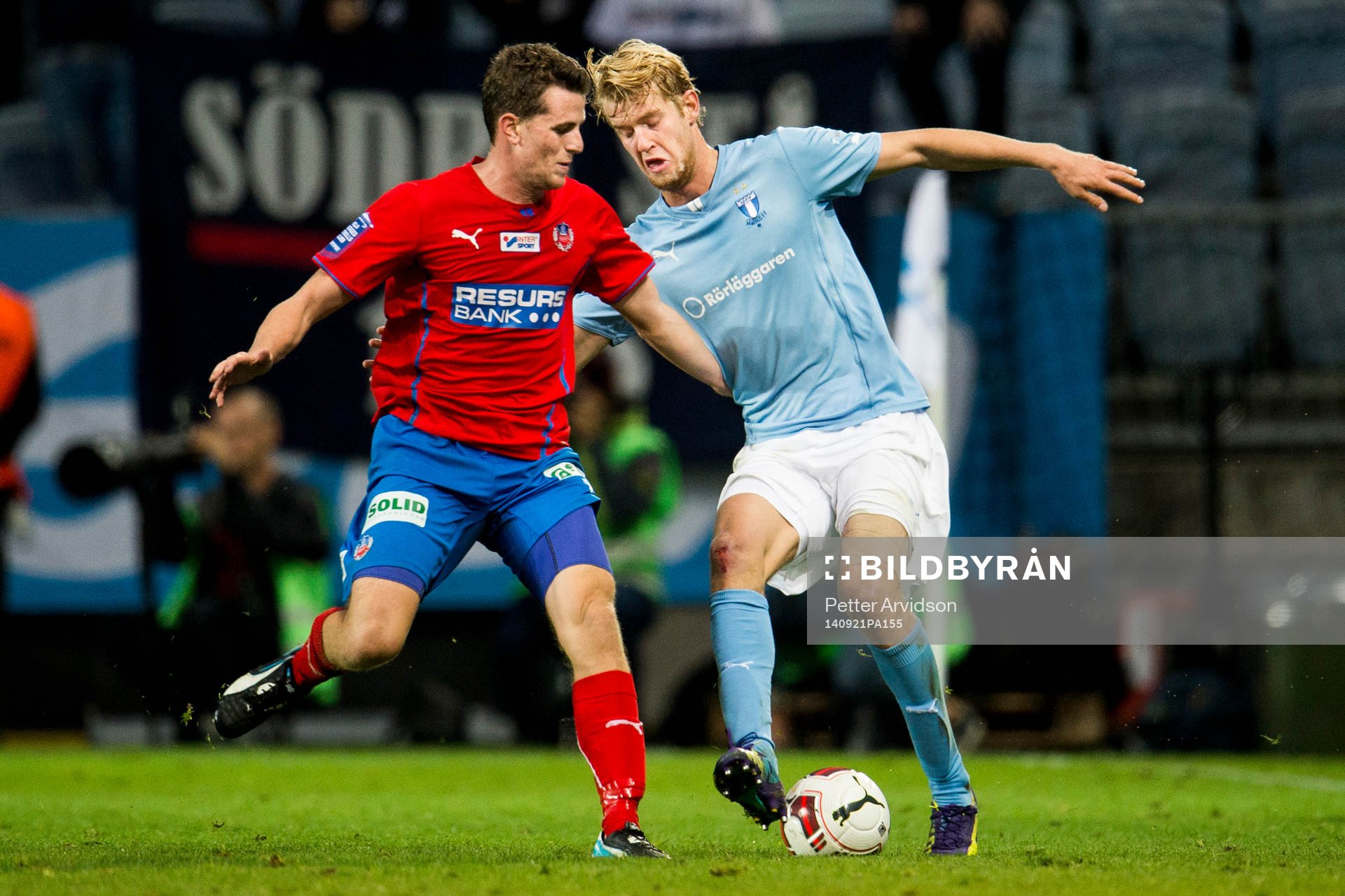 Malmö FFs Filip Helander och Helsingborgs Jesper Björkman