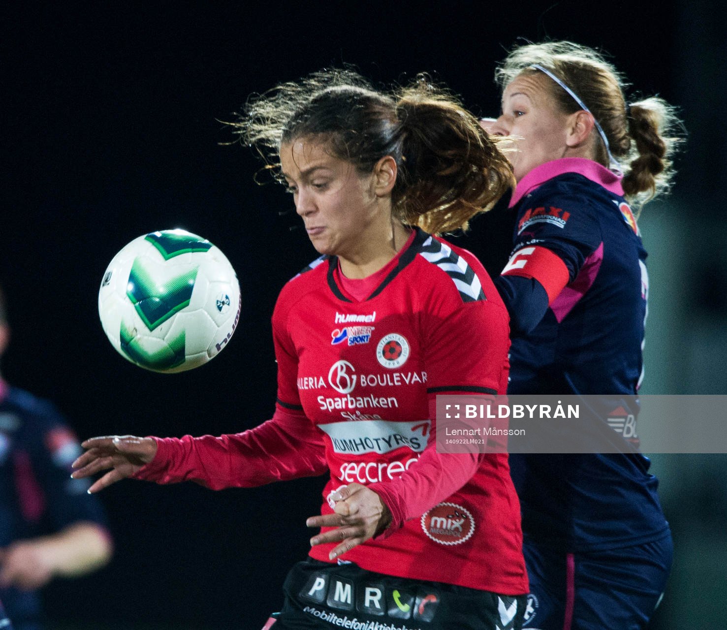 Kristianstads målskytt Marija Banusic i matchen i damallsvenskan mellan Kristianstad och Linköping i Kristianstad 22 september 2014.