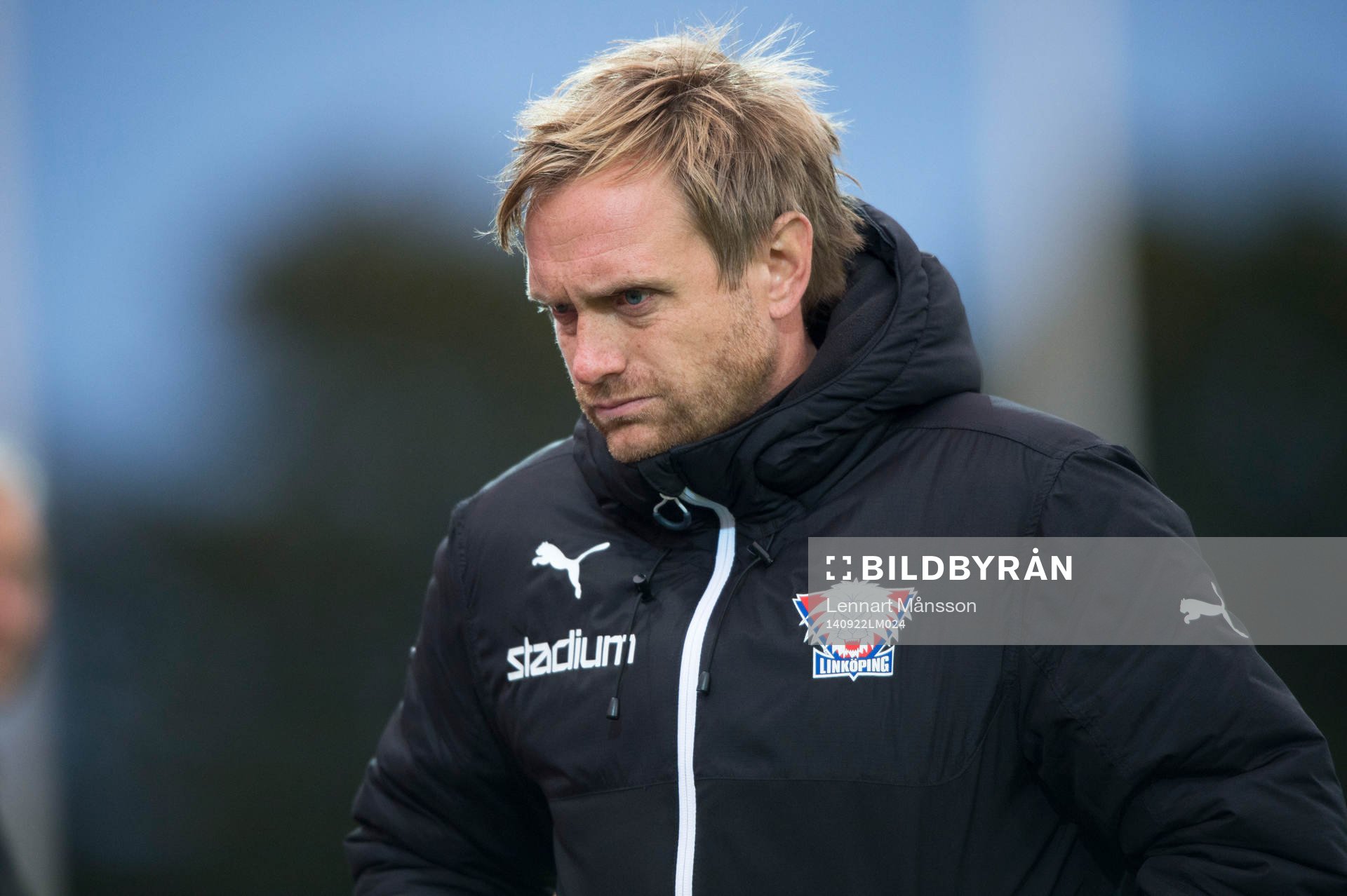 Linköpings tränare Martin Sjögren i matchen i