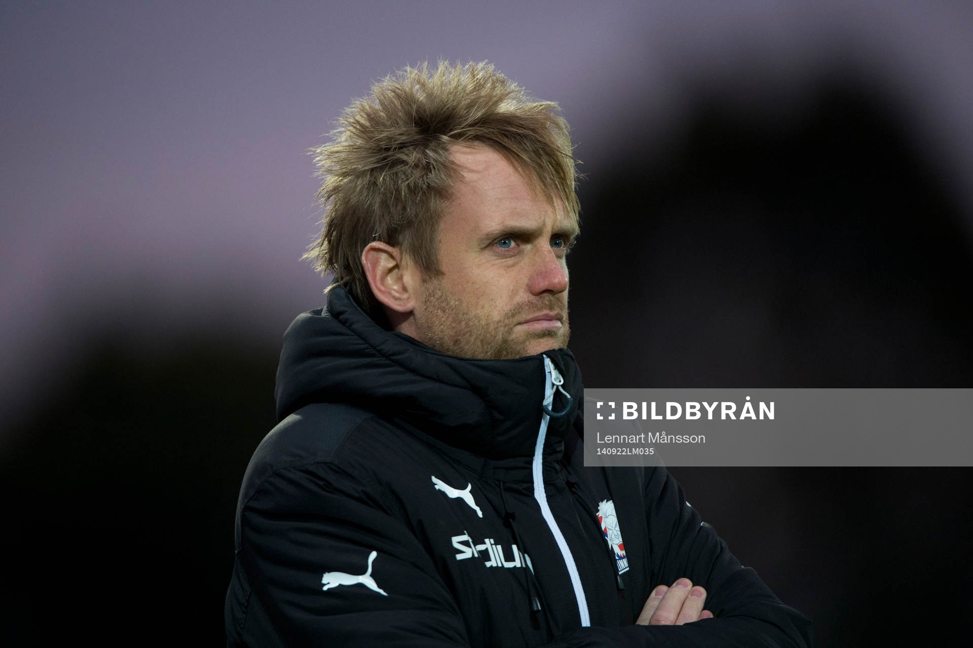 Linköpings tränare Martin Sjögren i matchen i