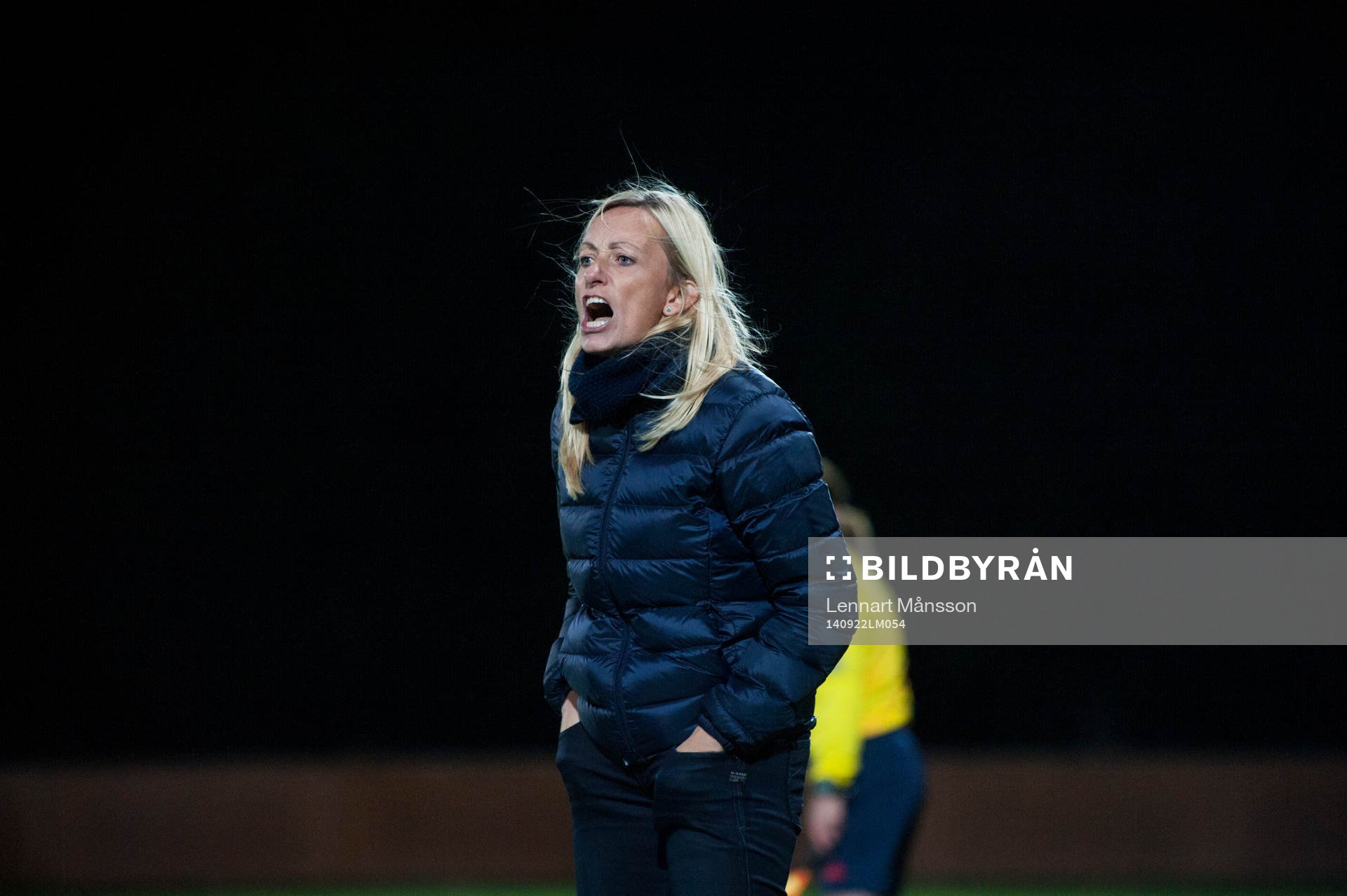 Kristianstads tränare Elisabet Gunnarsdottir i matchen i