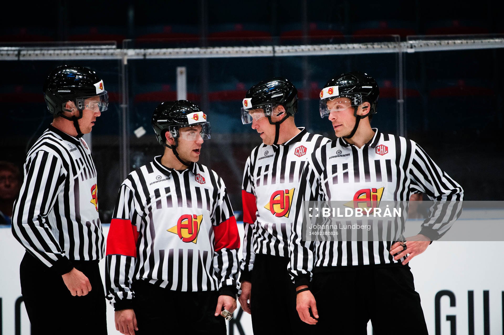 Domarteamet Örjan Ahlen, Shane Warschaw, Morgan Johansson