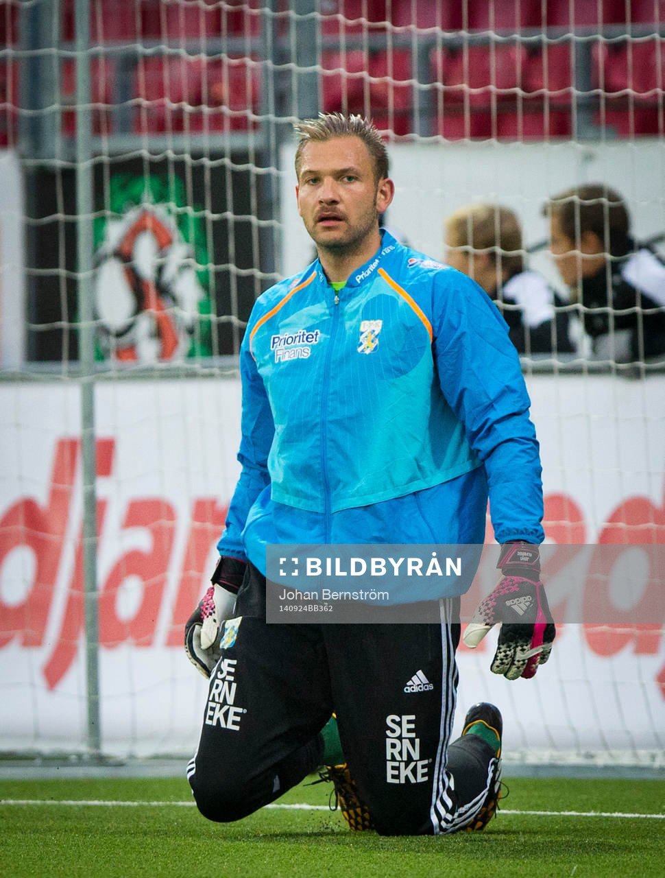 IFK Göteborgs målvakt John Alvbåge innan matchen mellan