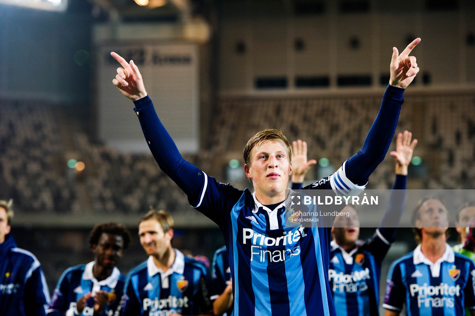 Djurgårdens Emil Bergström jublar