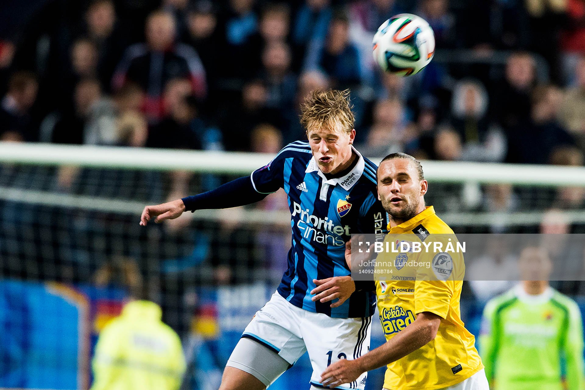 Djurgårdens Emil Bergström och Falkenbergs Johannes Vall
