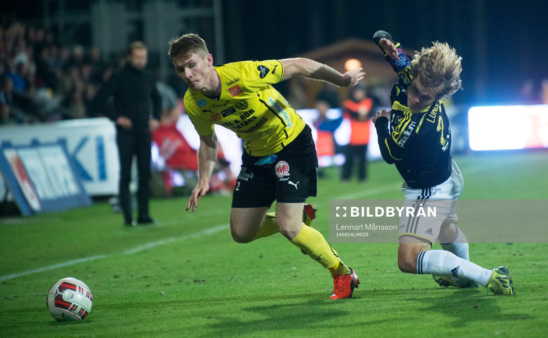 s Sam Lundholm  i matchen i allsvenskan mellan Mjällby och