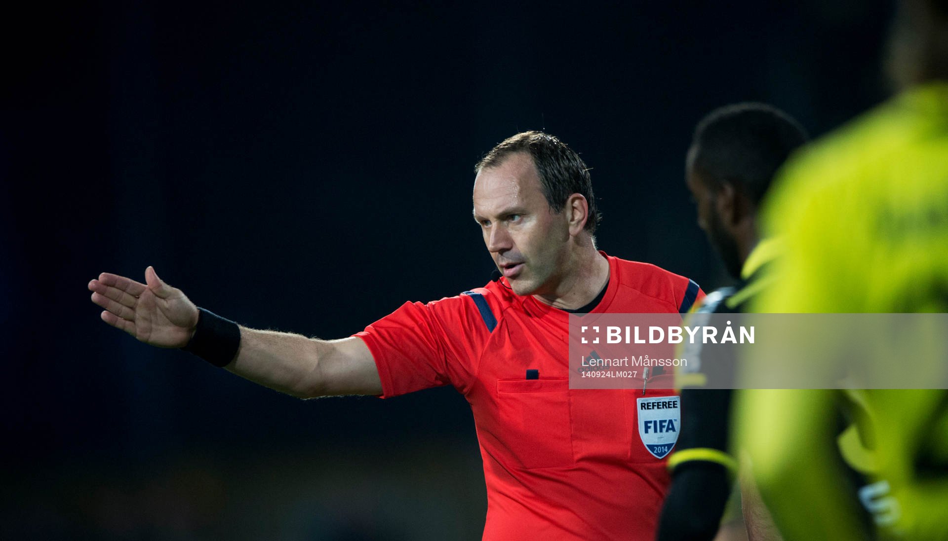 Domaren Jonas Eriksson  i matchen i allsvenskan mellan