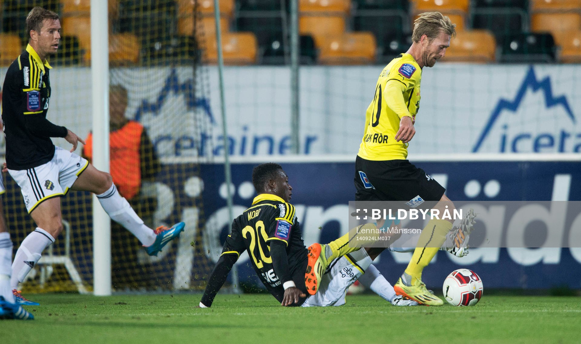 s Ibrahim Moro i matchen i allsvenskan mellan Mjällby och