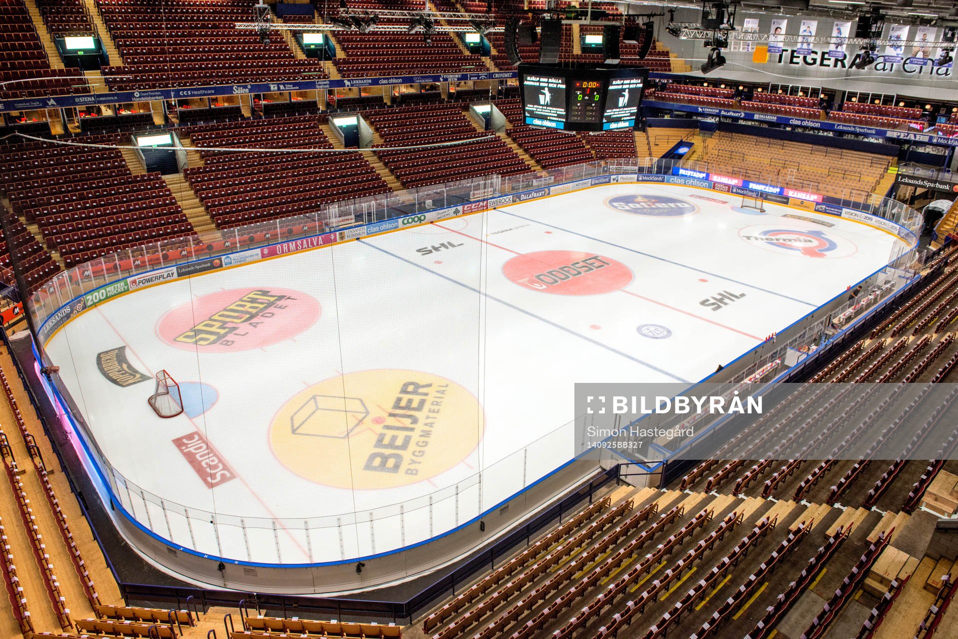Tegera Arena före ishockeymatchen i SHL mellan Leksand och