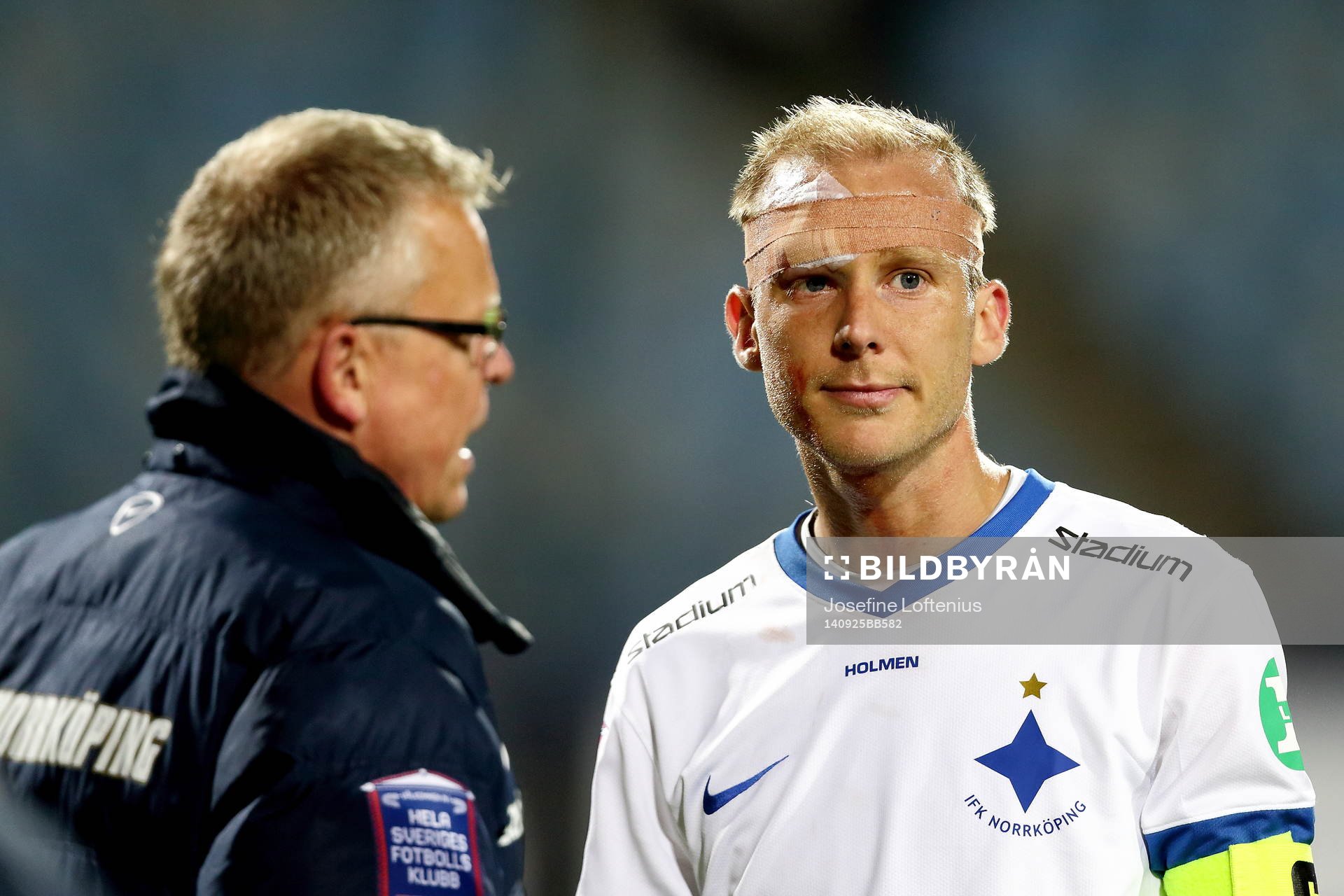 Norrköpings Andreas Johansson och tränare Jan Andersson