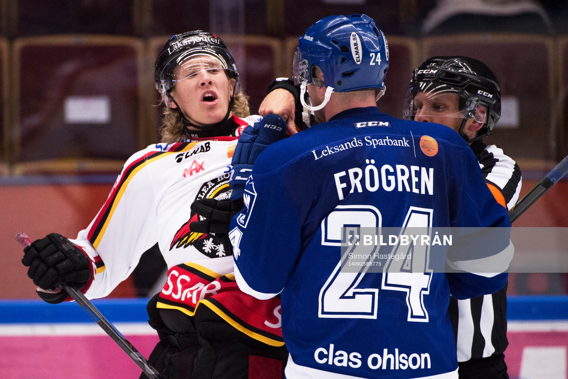 Luleås Emil Sylvegård och Leksands Jonas Frögren i bråk