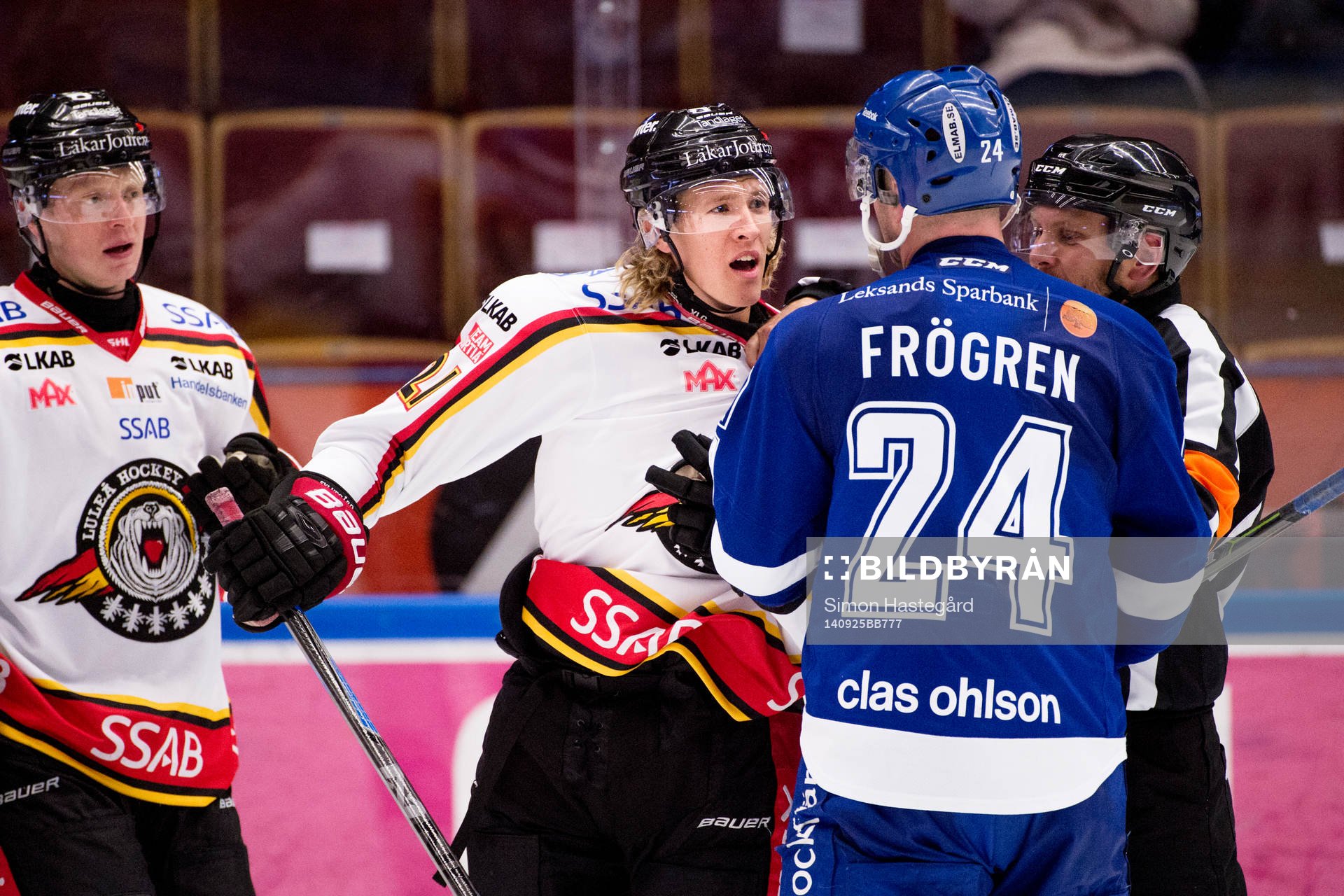 Luleås Emil Sylvegård och Leksands Jonas Frögren i bråk