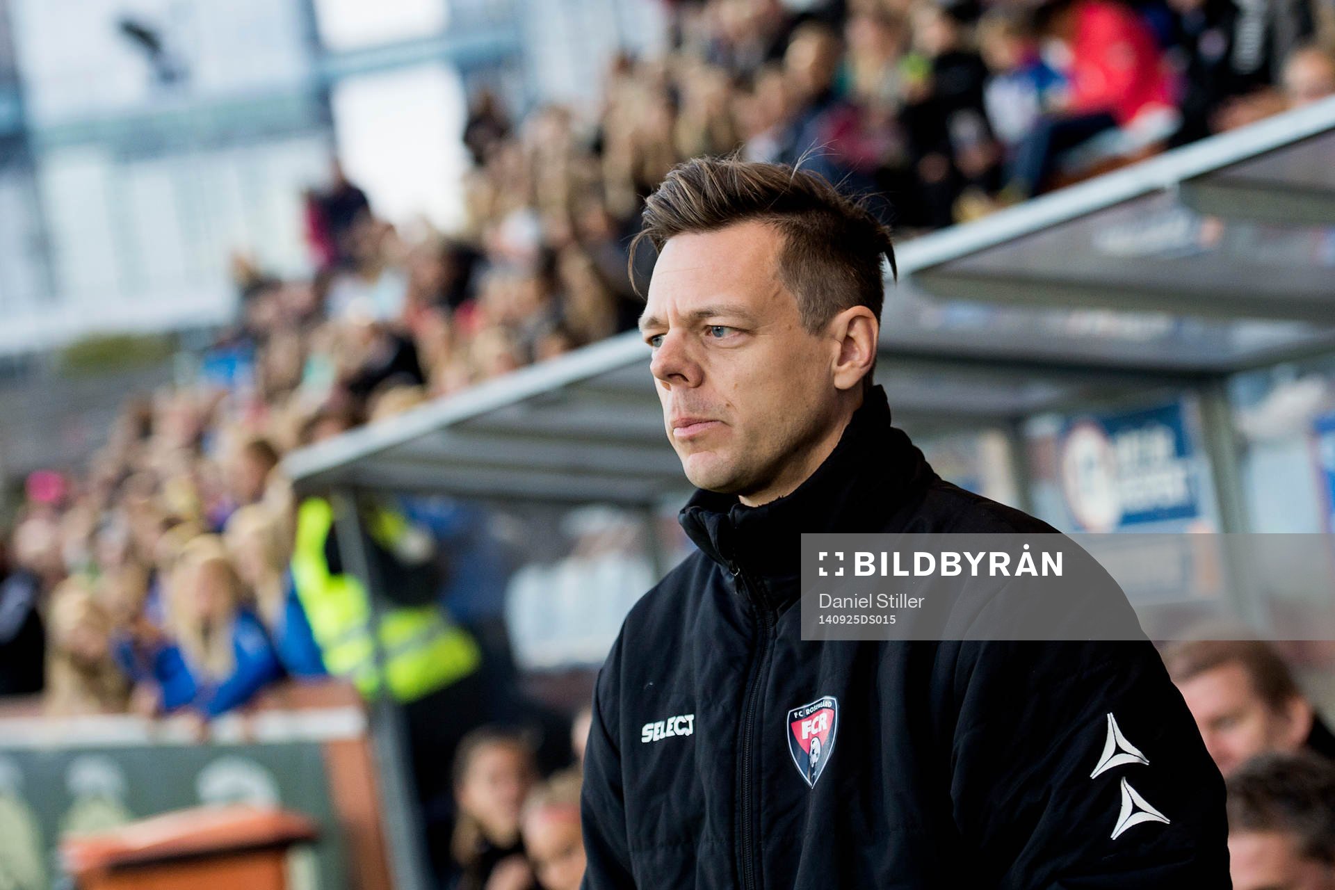 Rosengårds tränare Markus Tilly innan fotbollsmatchen i
