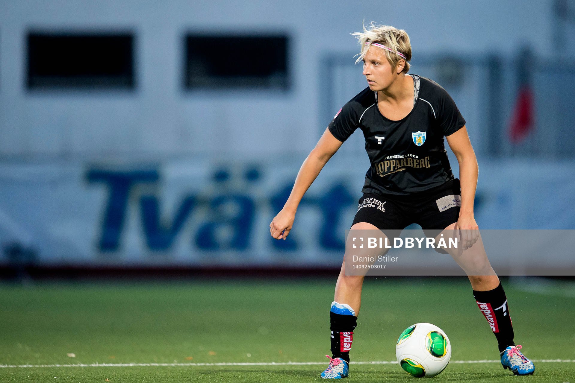 Göteborgs Lisa Ek under fotbollsmatchen i Damallsvenskan mellan Göteborg och Rosengård den 25 september 2014 i Göteborg.