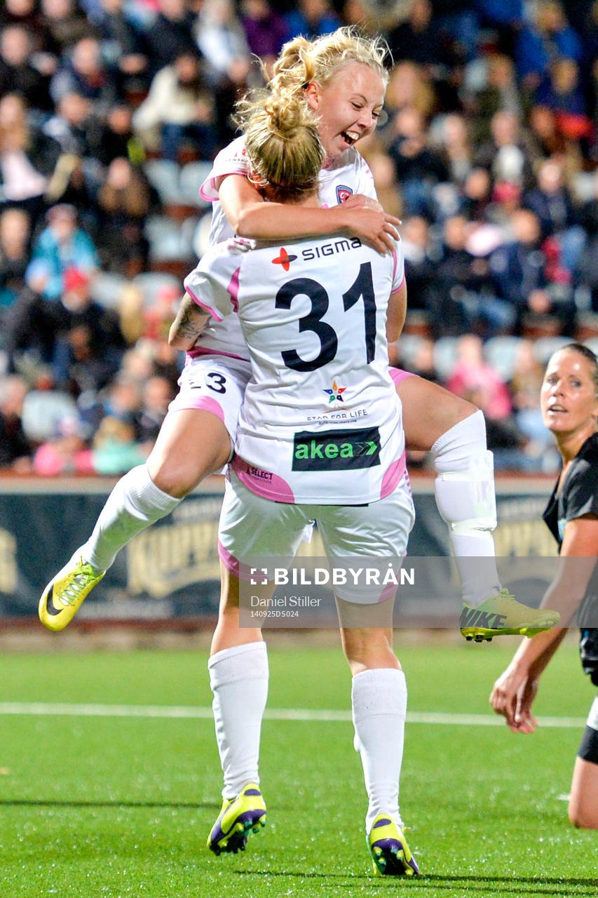 Rosengårds Nathalie Persson och Anja Mittag jublar