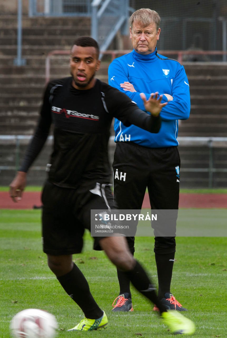 Malmö FFs tränare Åge Hareide och Isaac Kiese Thelin