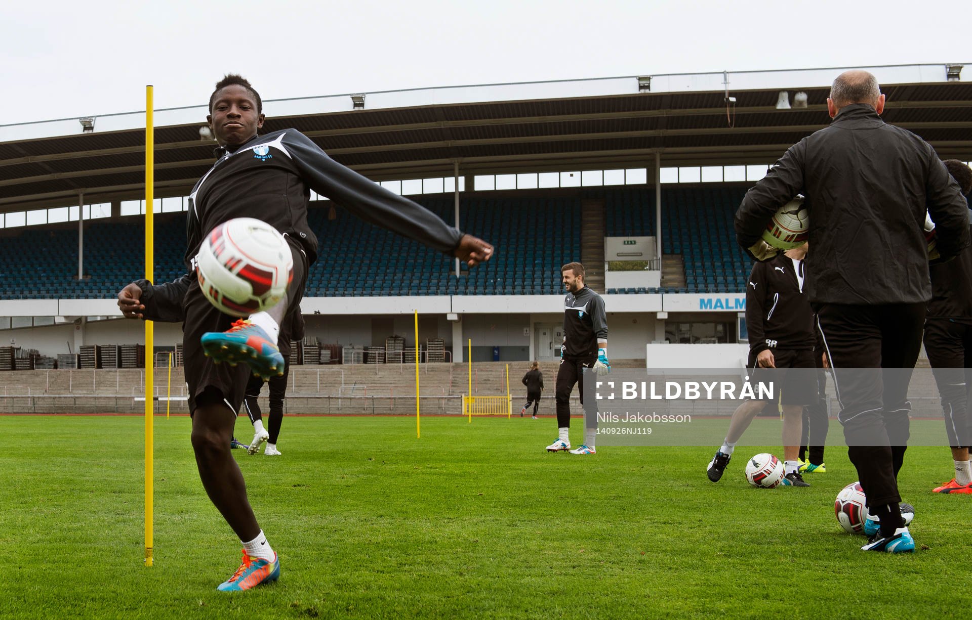 Malmö FFs Pa Konate när Malmö FF tränar
