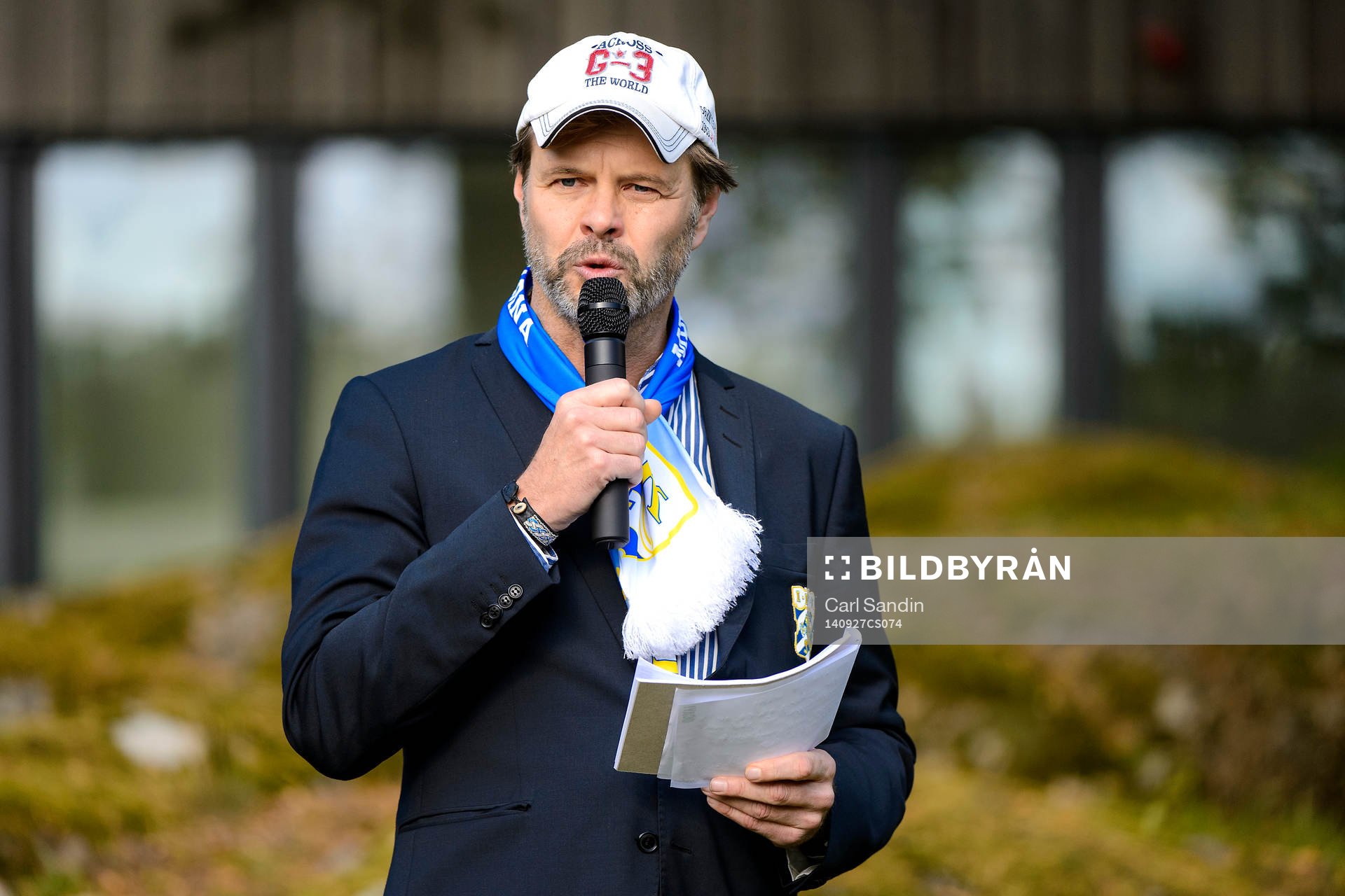 IFK Göteborgs ordförande Karl Jartun håller tal