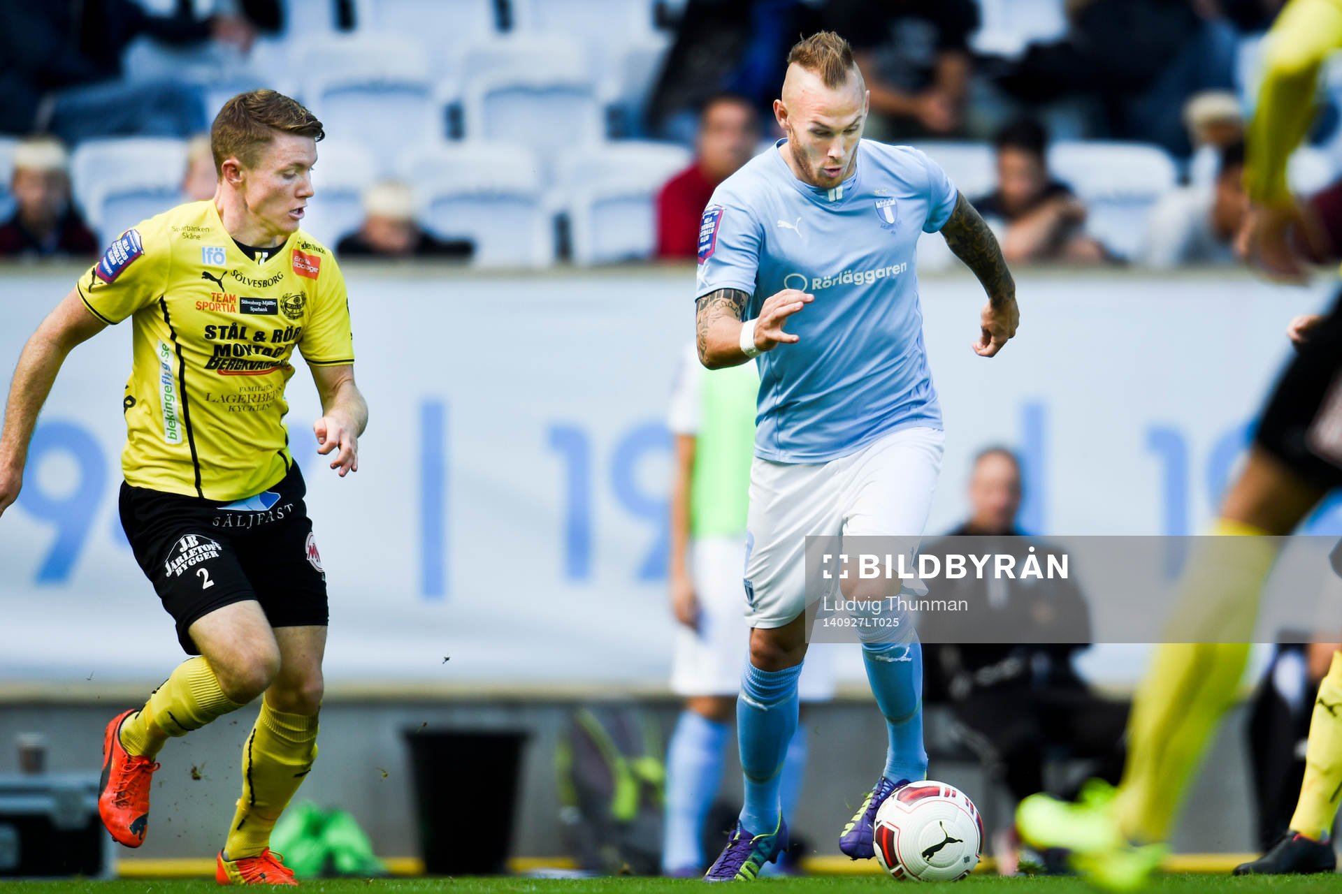 Malmö FFs Magnus Eriksson och Mjällbys Viktor Agardius