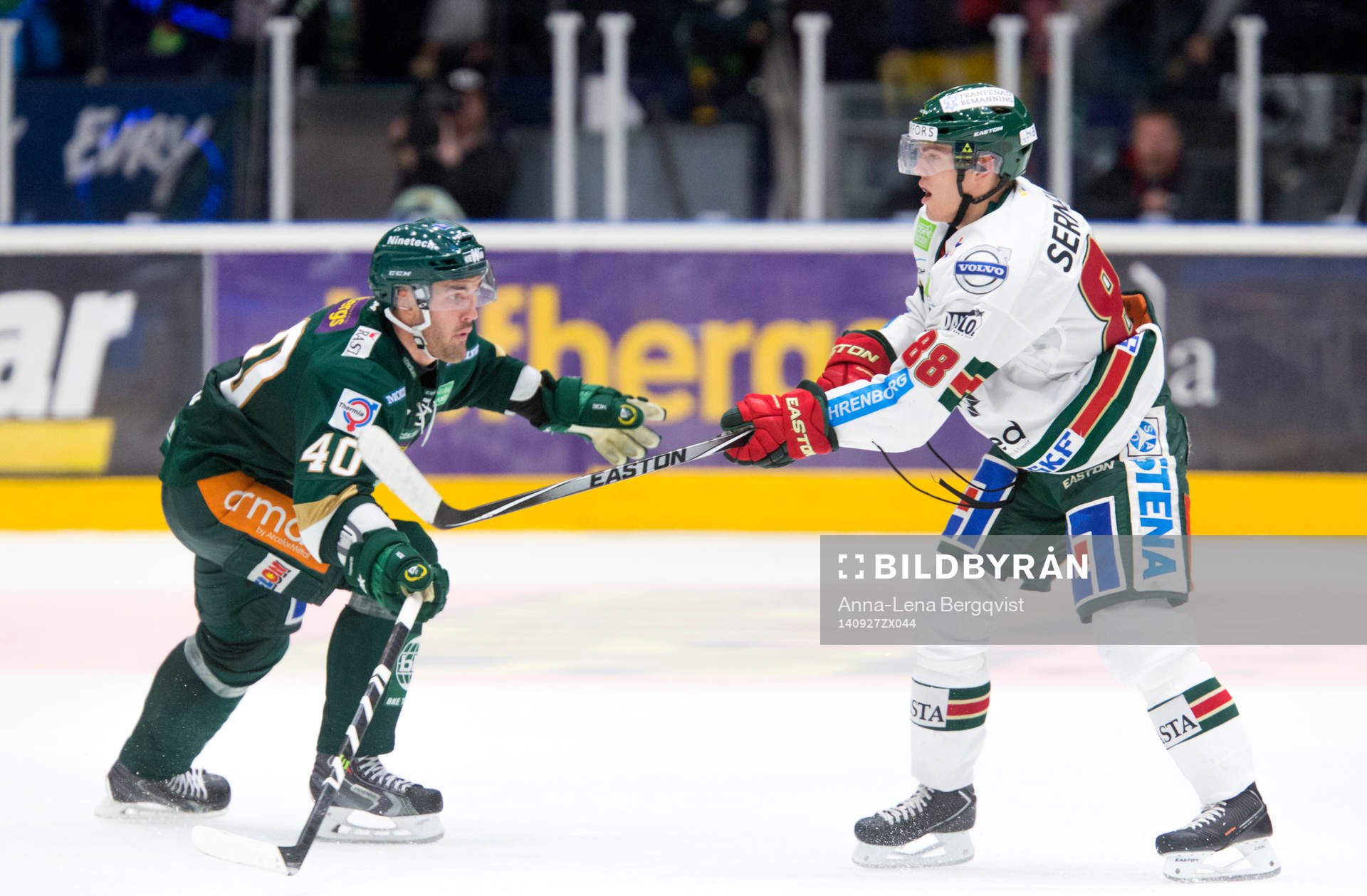 Färjestads Niclas Arell och Frölundas Andreas Johnson