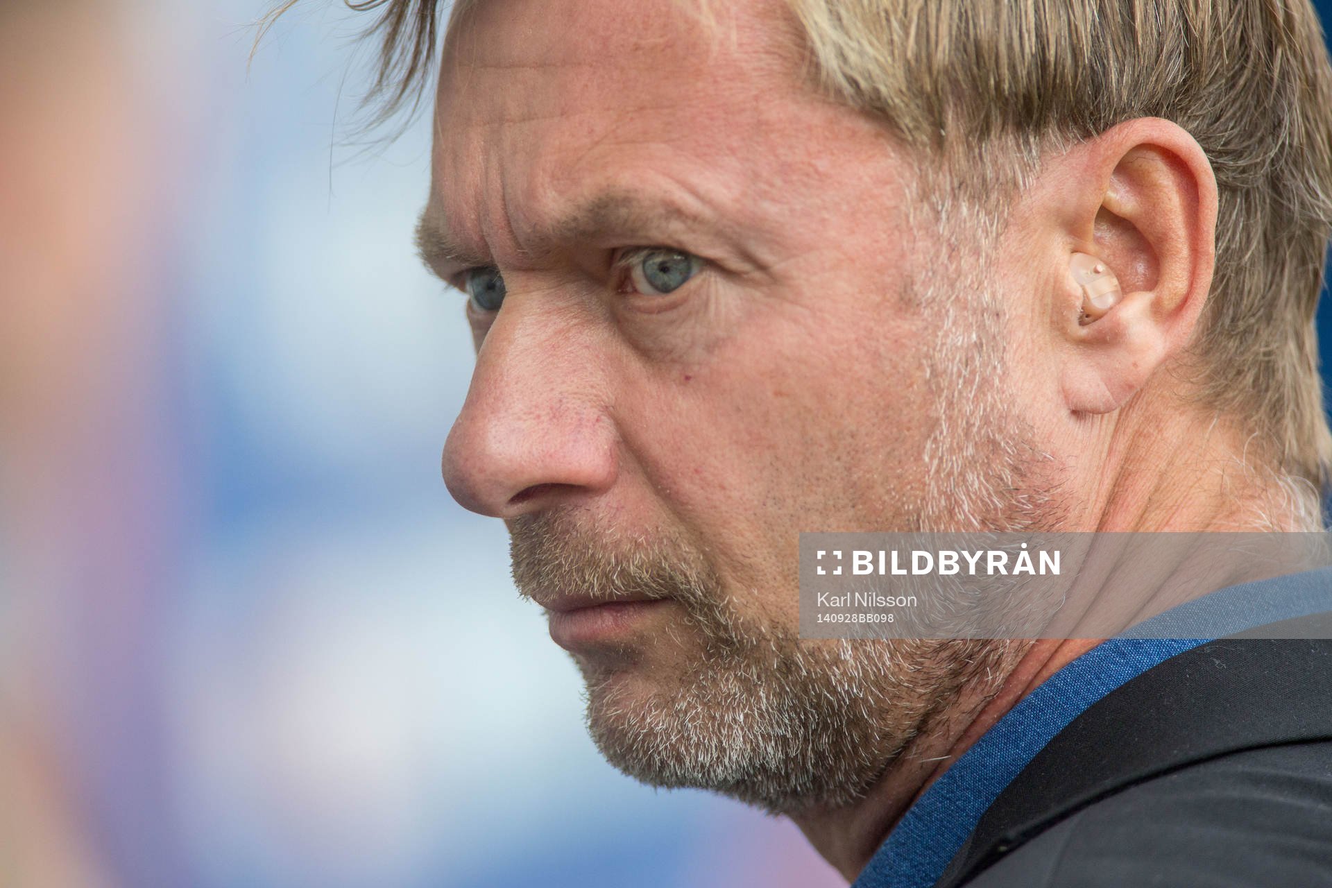 Häckens tränare Peter Gerhardsson under fotbollsmatchen i Allsvenskan mellan Kalmar och Häcken den 28 september 2014 i Kalmar.