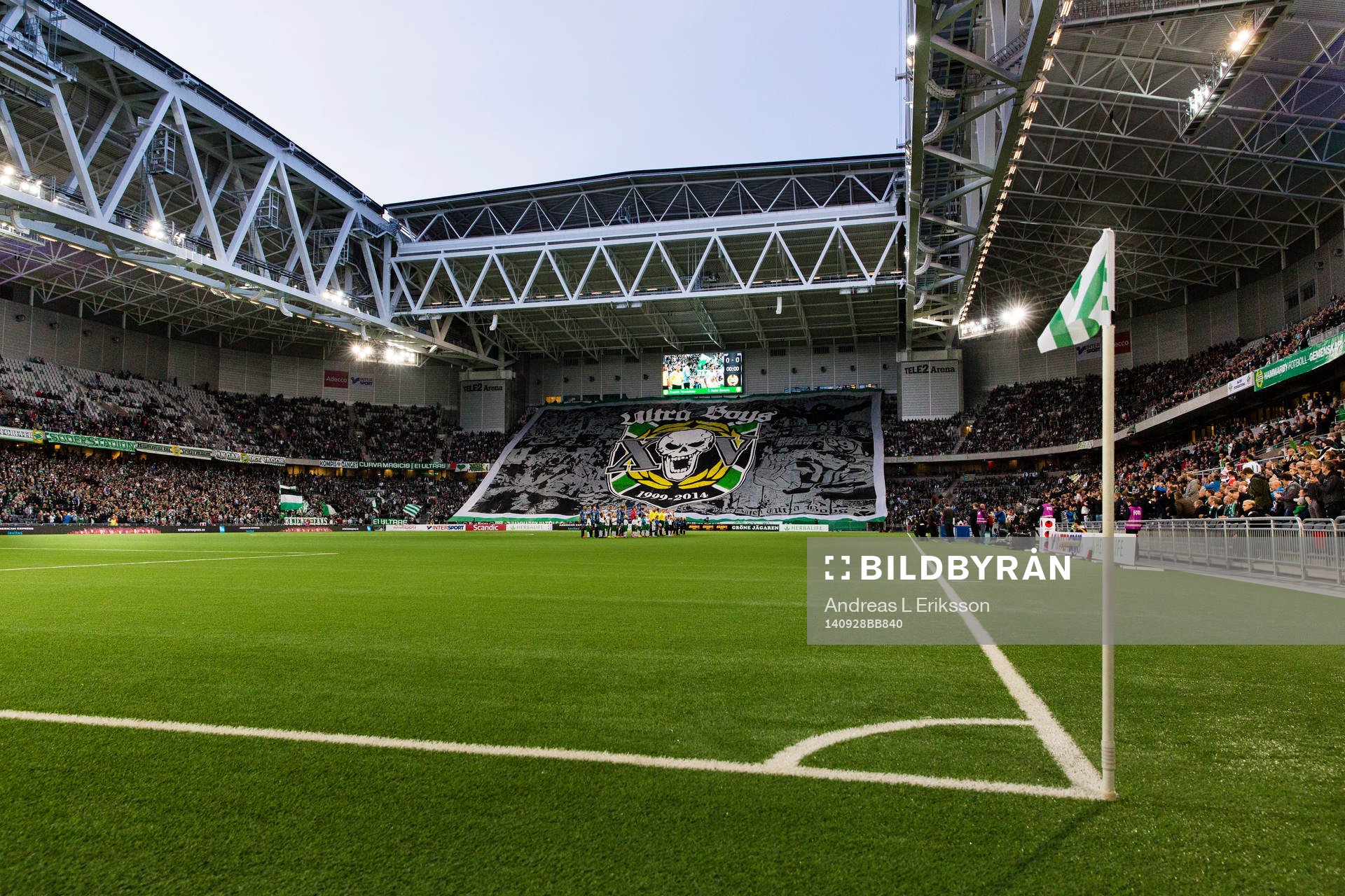 Hammarbys supportrar med ett TIFO