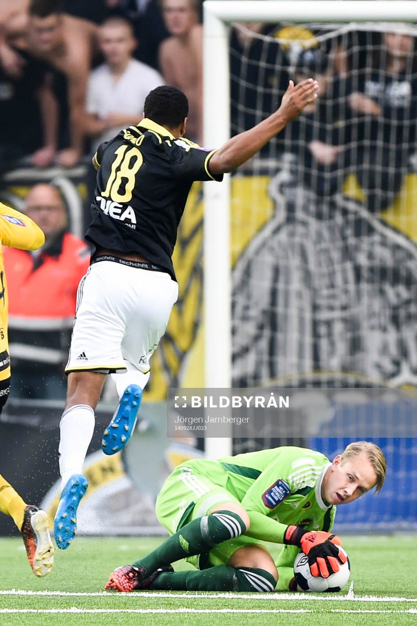 s målvakt Patrik Carlgren och Noah Sonko Sundberg