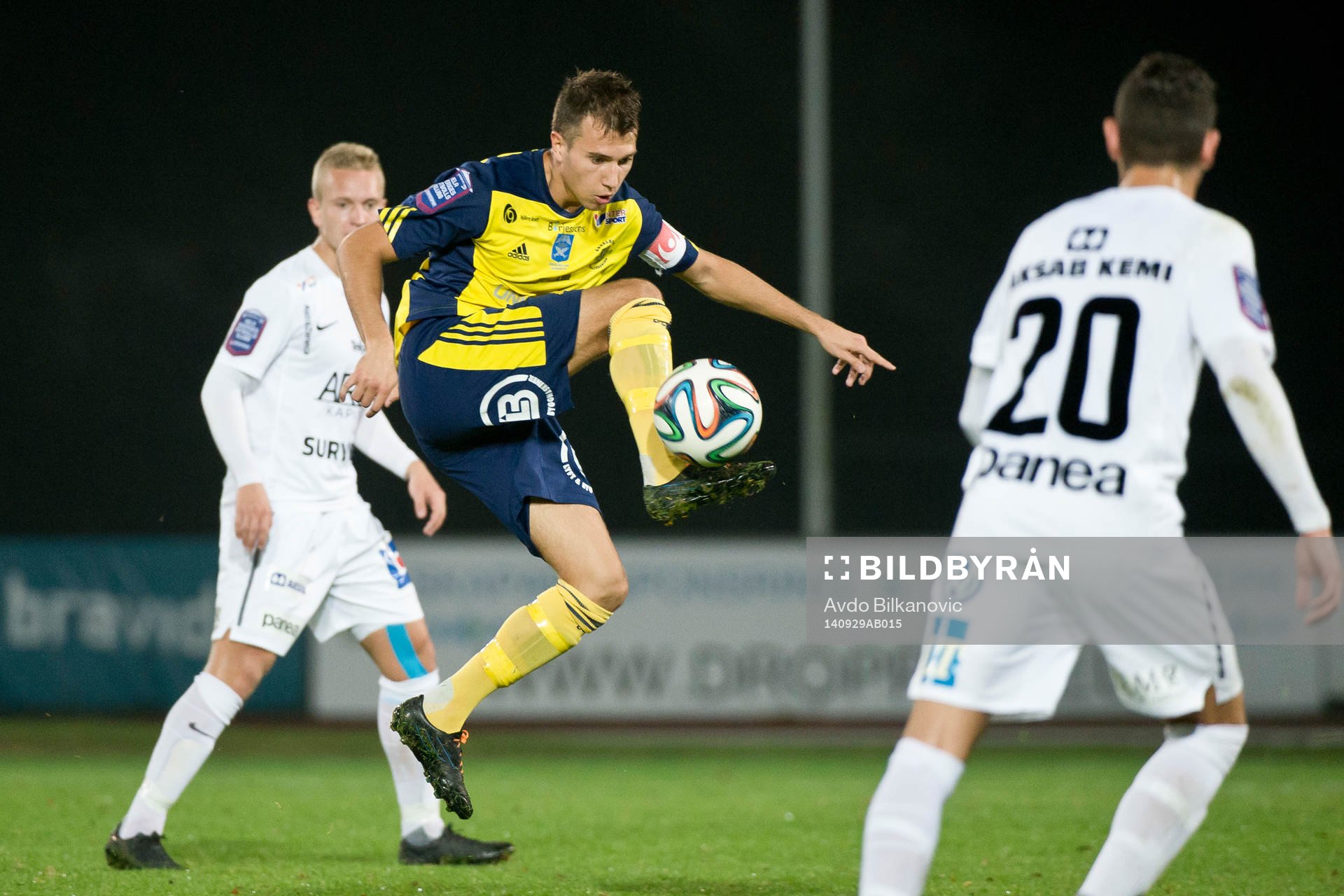 Ängelholms Michael Baggner under fotbollmatchen i Superettan mellan Ängelholm och Syrianska den 29 September 2014 i Ängelholm.