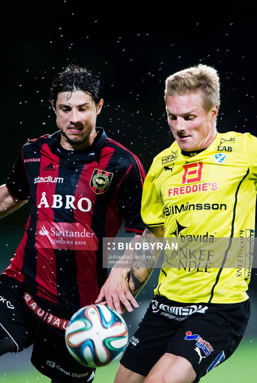 Brommapojkarnas Gabriel Petrovic och Halmstads Gudjón