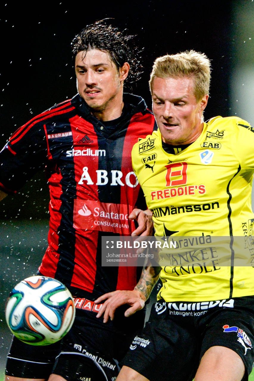 Brommapojkarnas Gabriel Petrovic och Halmstads Gudjón
